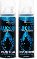 H2Ocean Ocean Foam Tattoo Aftercare – Water-Based Ink Sealer & Skin Moisturizer (2 oz, Pack of 2)