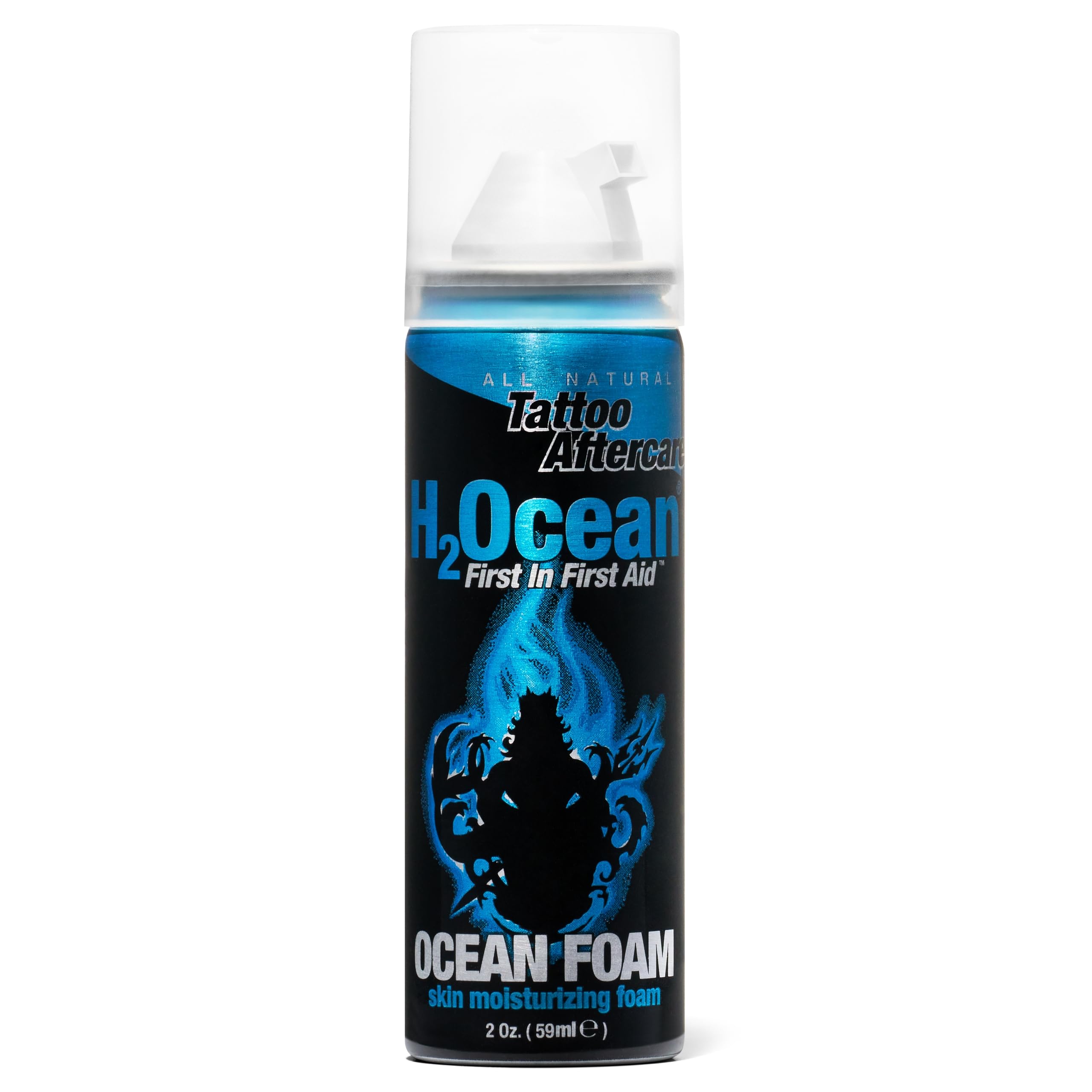 H2Ocean Ocean Foam Tattoo Aftercare – Water-Based Ink Sealer & Skin Moisturizer, 2oz