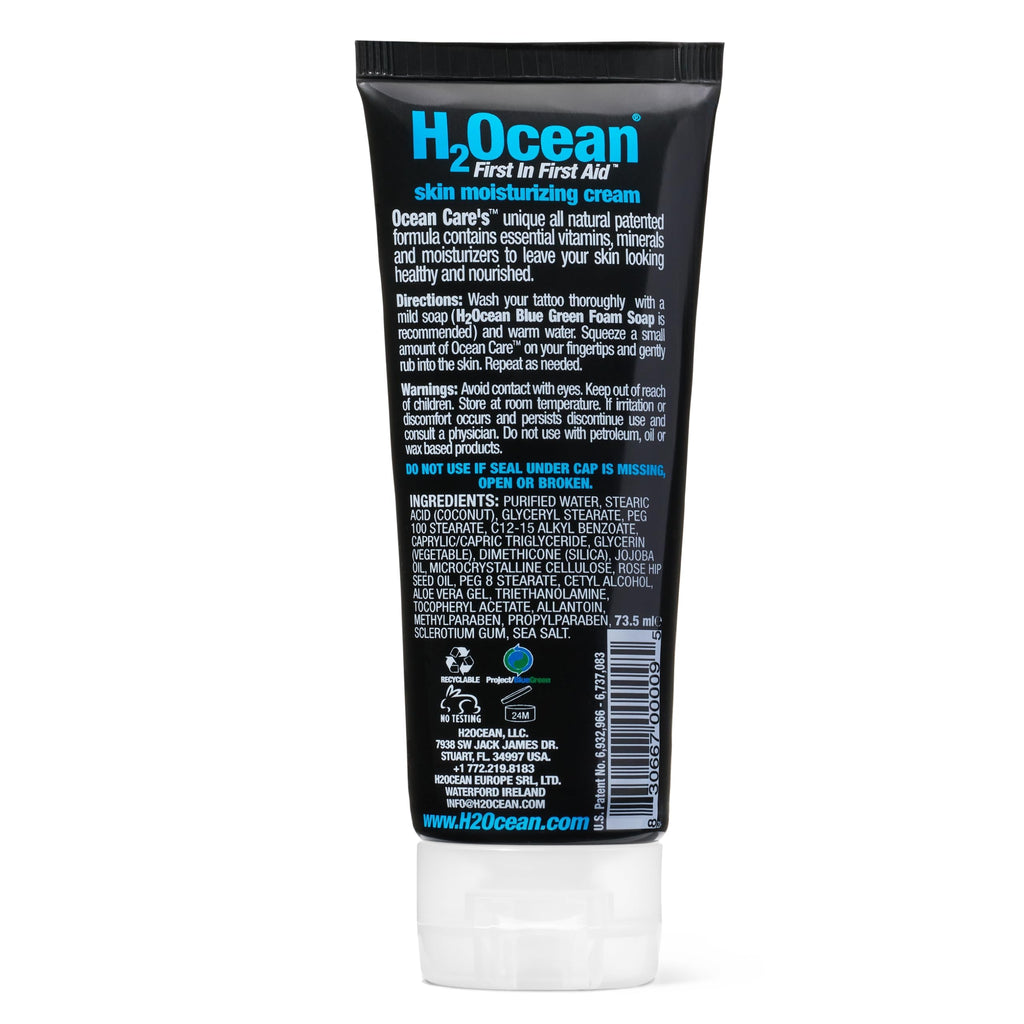 H2Ocean Ocean Care Tattoo Aftercare Lotion 2.5 oz – Fragrance Free & Dye Free (Pack of 2)