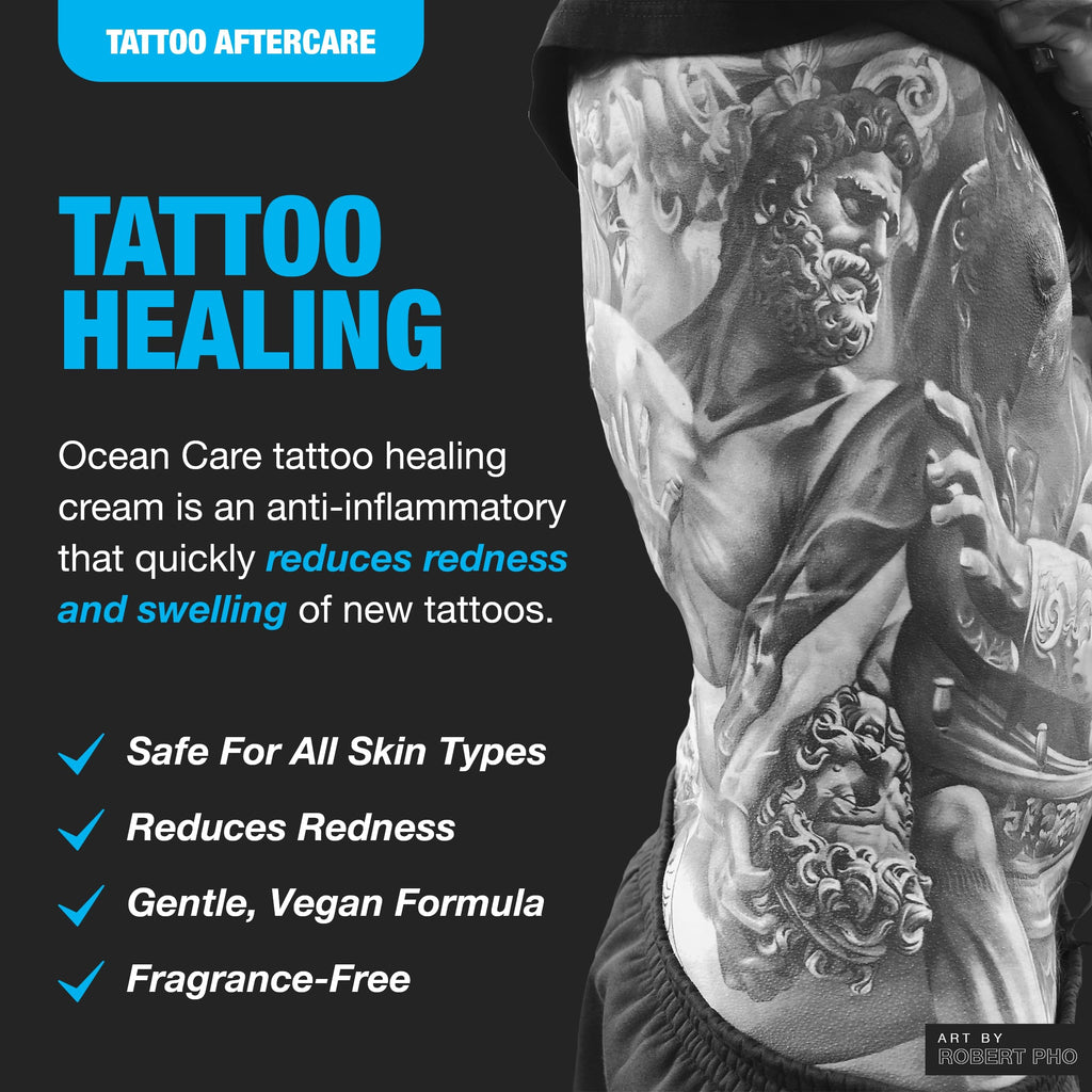 H2Ocean Tattoo Aftercare Lotion – Fragrance & Dye Free, Water-Based Vegan Moisturizer (2.5oz)