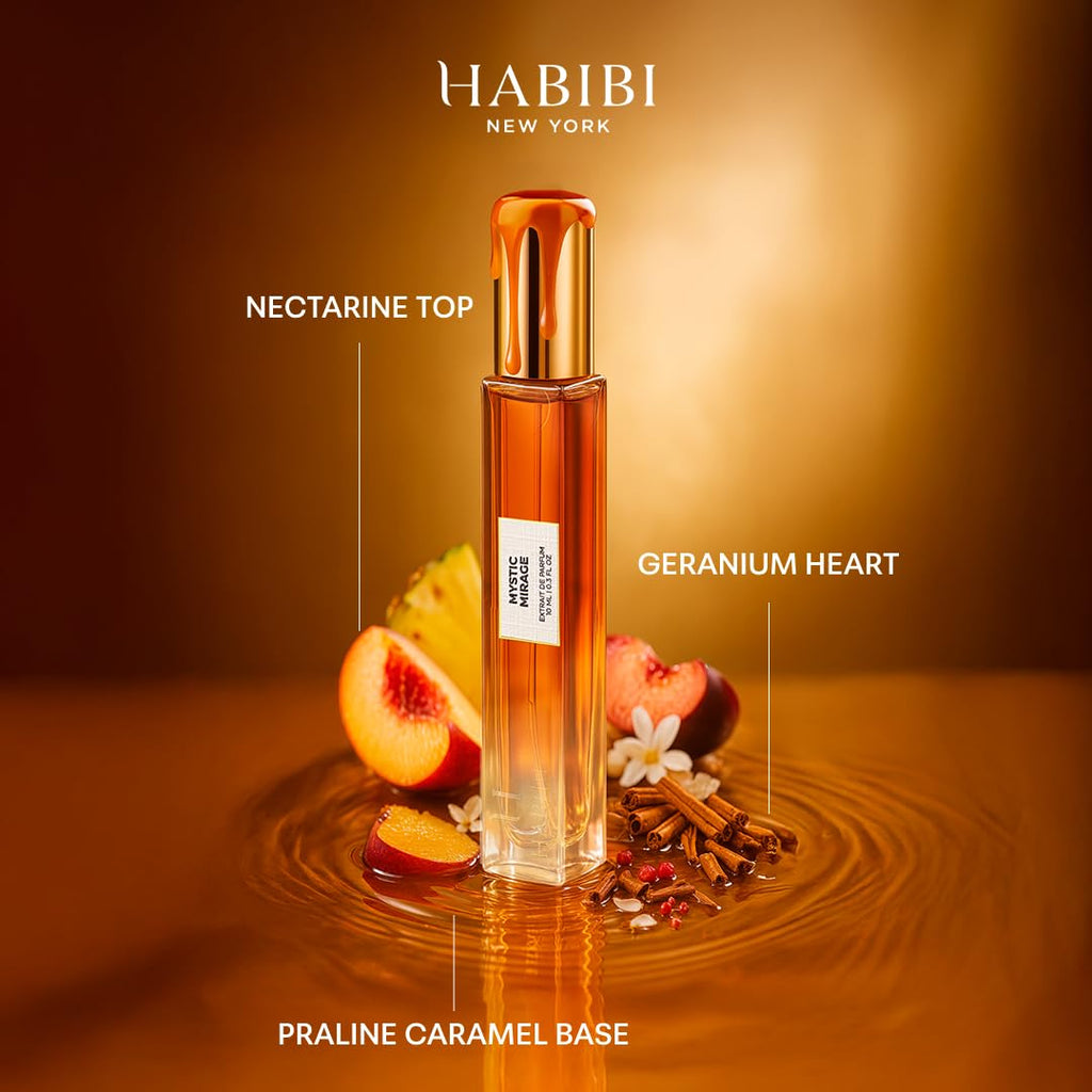 H HABIBI Mystic Mirage Extrait De Parfum – 10ml Travel Size Unisex Niche Scent with Leather Case