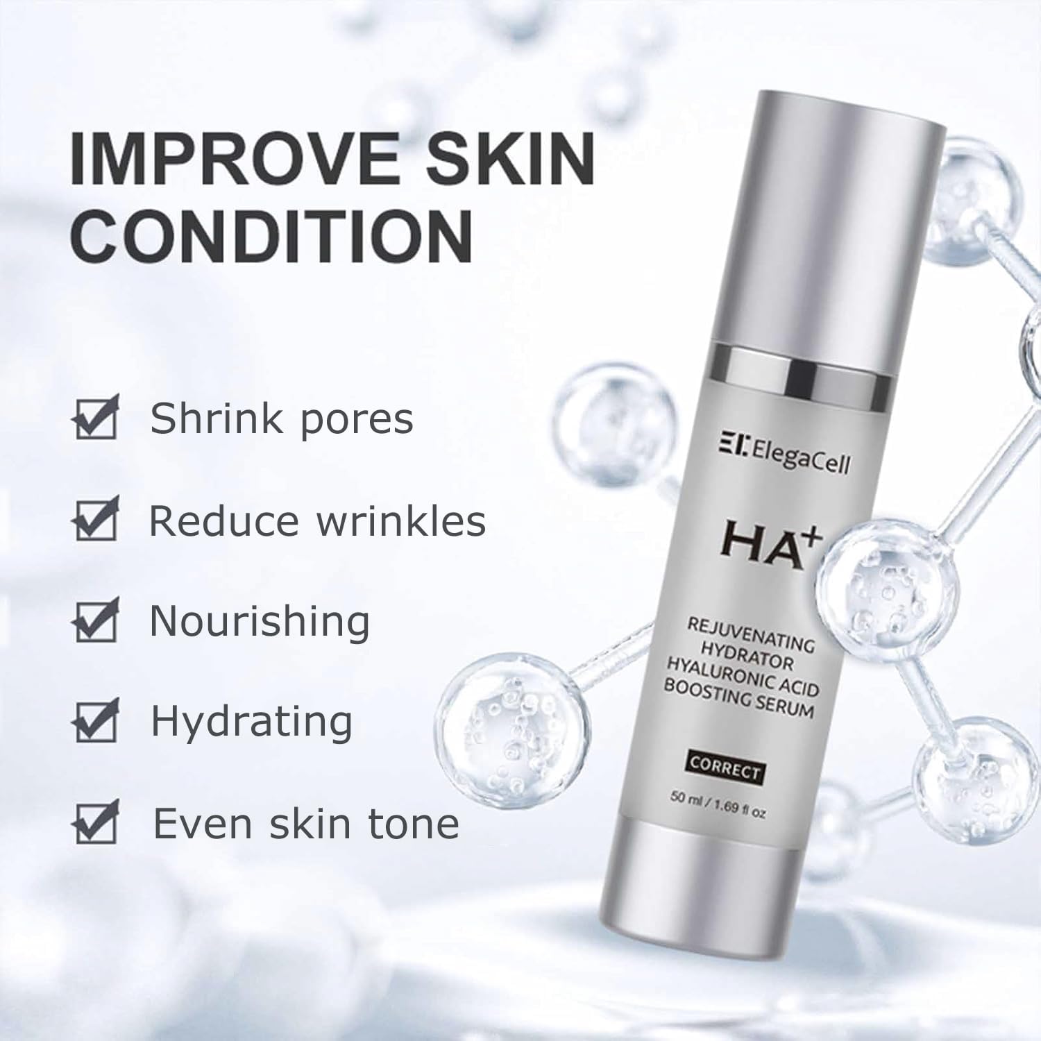 HACIRFE HA Rejuvenating Hydrator – Hyaluronic Acid Serum with Ceramides & Niacinamide
