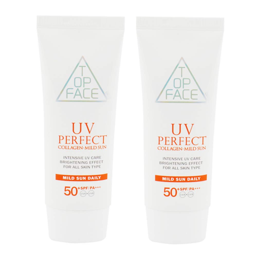 Hackerdom arraTOPFACE UV Perfect Collagen-Mild Sun SPF50+/PA+++ 70ml x2 – Physical Sunscreen for Sensitive Skin