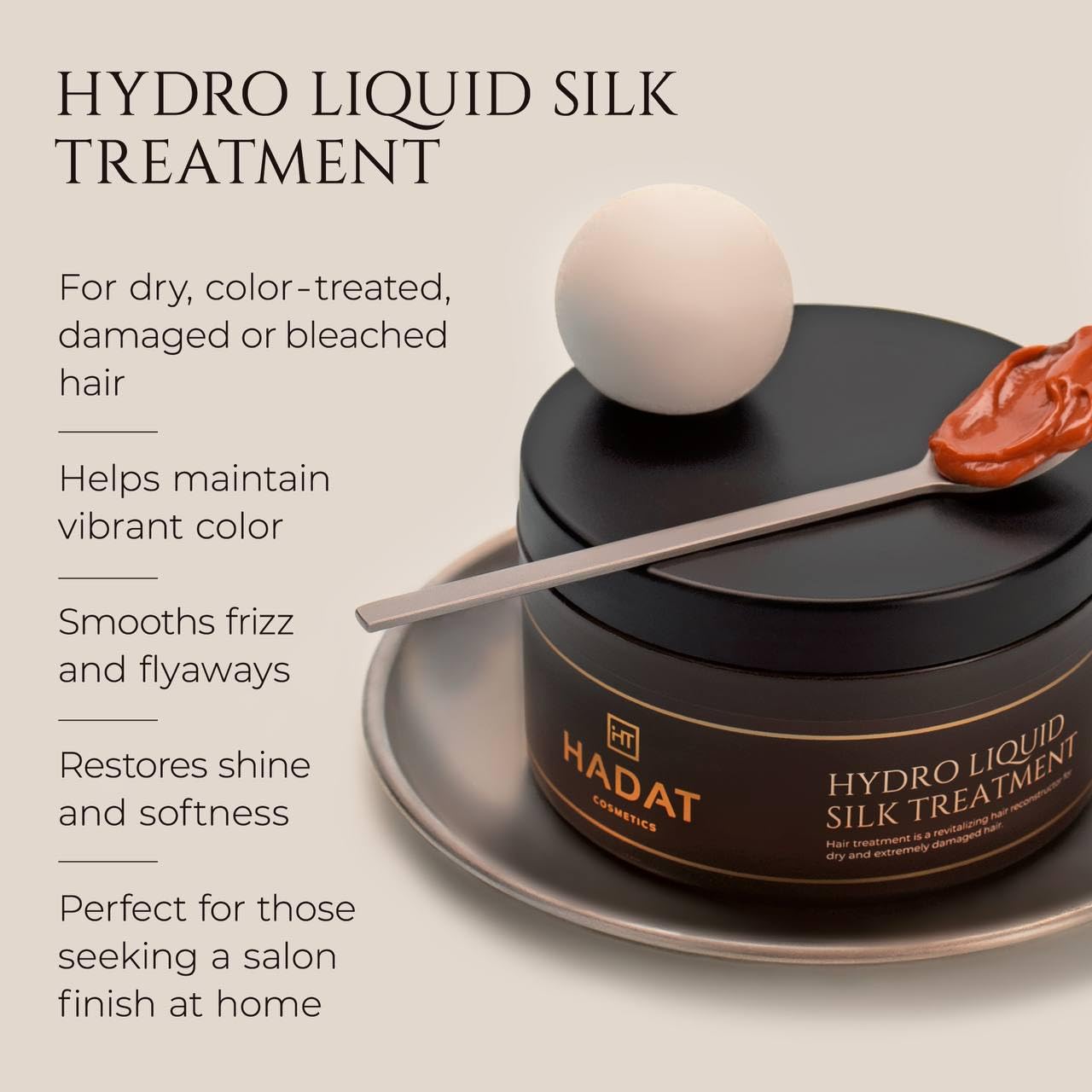 HADAT Liquid Silk Treatment – Premium Hydrating Hair Mask (10.1 oz) – Made in Israel