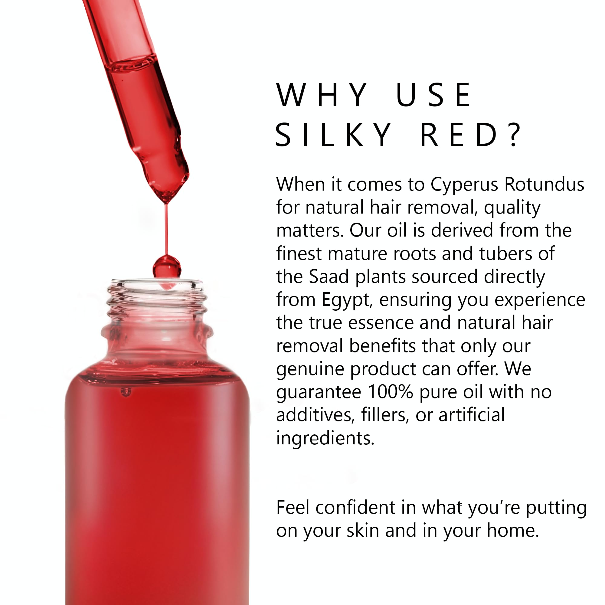 Hadirose 100% Egyptian Cyperus Rotundus Red Saad Oil – All Natural Hair Removal Oil | Made in USA