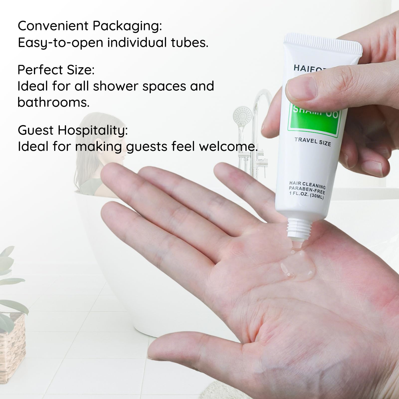 HAIFOTRVA Travel Size Shampoo Bulk Pack – 100x 30ml Mini Bottles for Guests, Travel, Charity