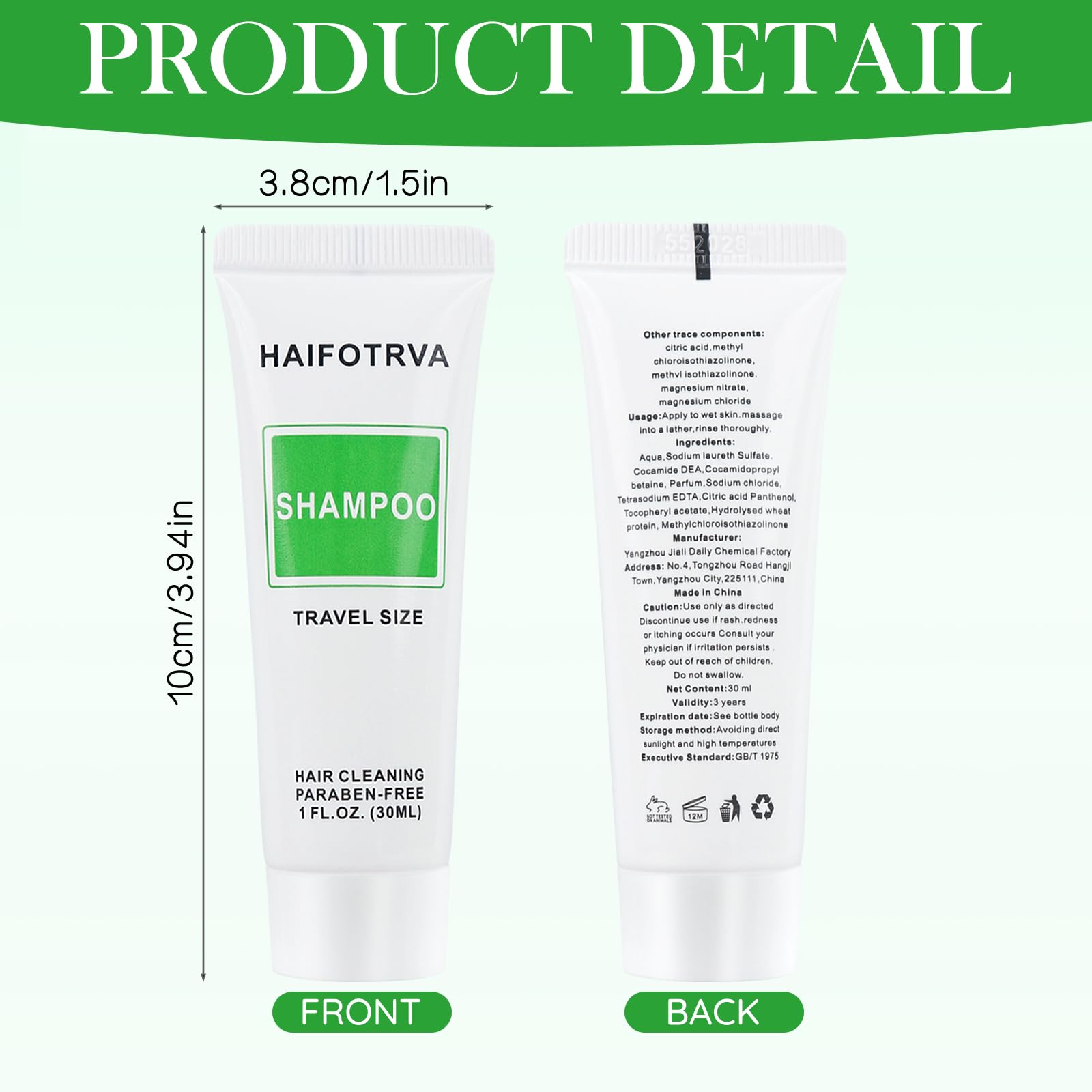 HAIFOTRVA Travel Size Shampoo Bulk Pack – 100x 30ml Mini Bottles for Guests, Travel, Charity