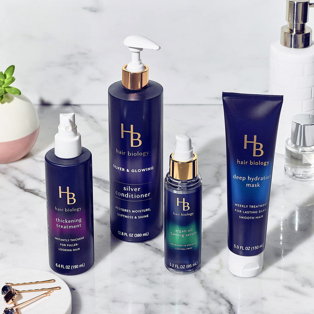 Hair Biology Argan Oil Taming Serum Twin Pack – Frizz Control, Shine & Biotin