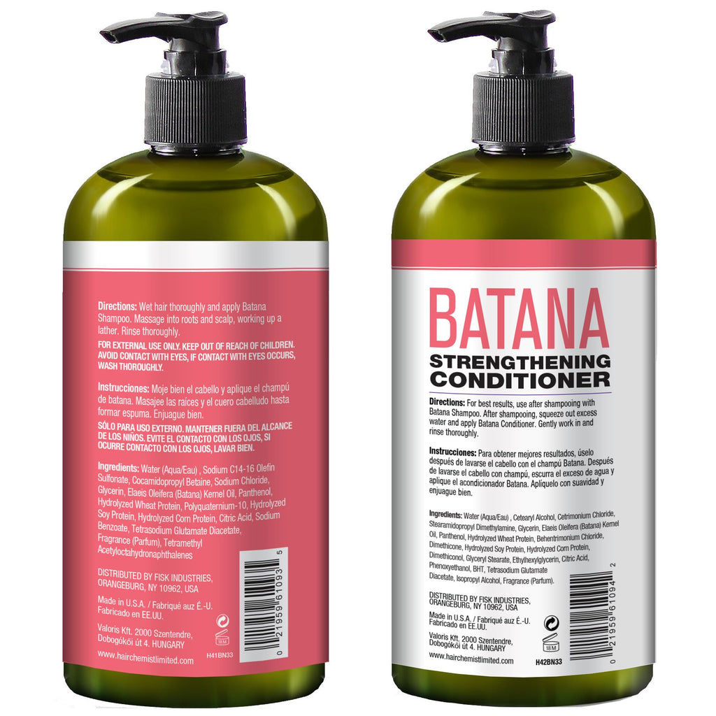 Hair Chemist Batana Strengthening Shampoo & Conditioner 33.8 oz Set | Batana Oil Hair Strength & Thickness