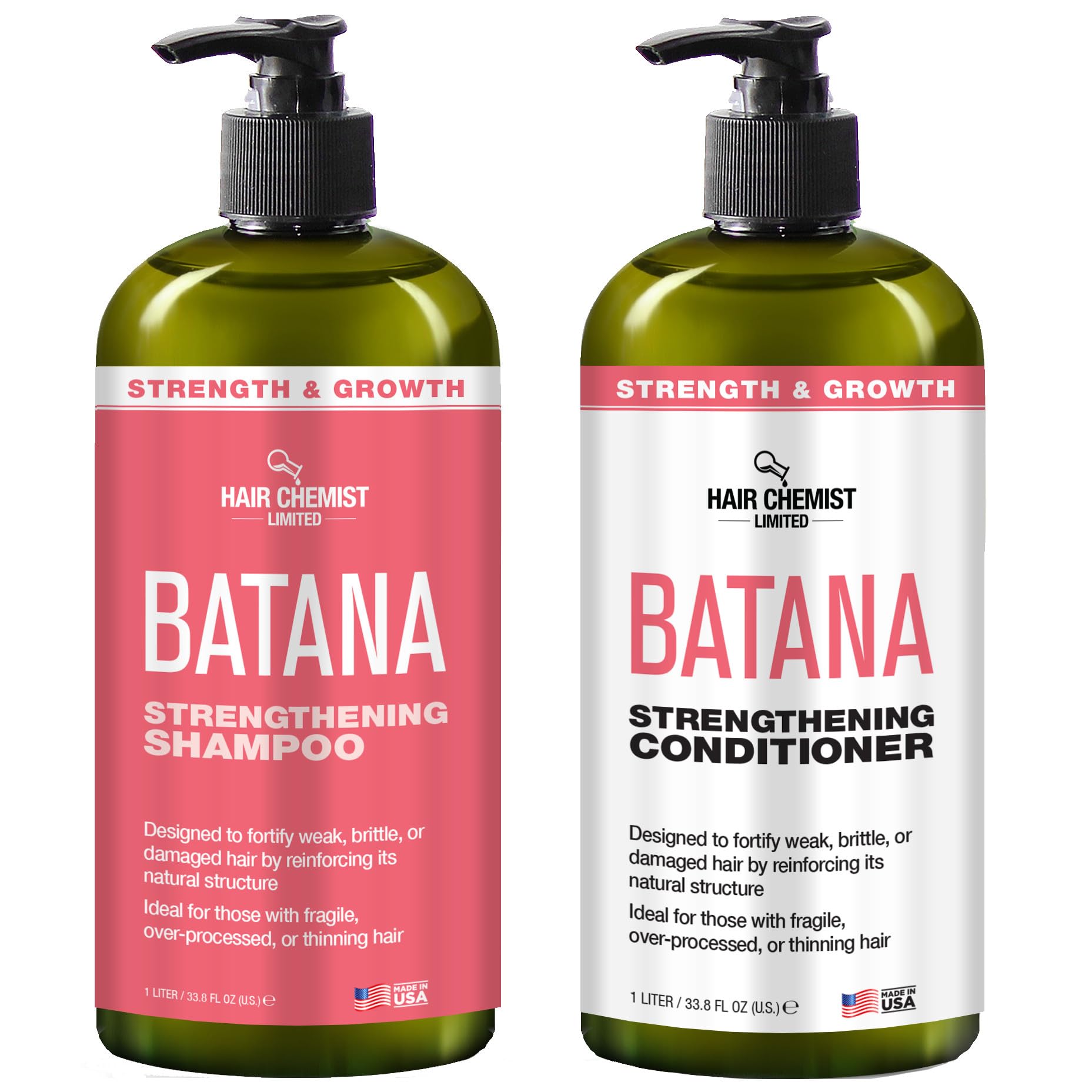 Hair Chemist Batana Strengthening Shampoo & Conditioner 33.8 oz Set | Batana Oil Hair Strength & Thickness