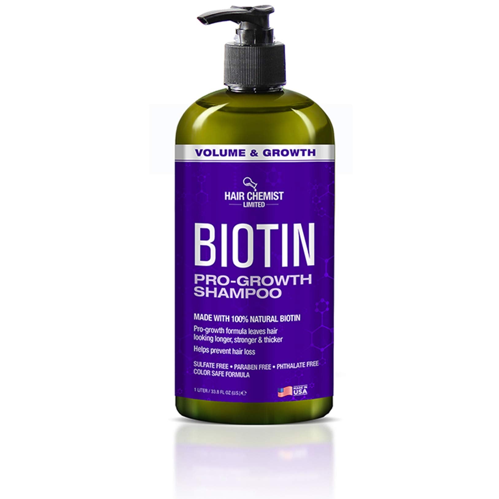 Hair Chemist Biotin Pro-Growth Shampoo 33.8 oz – Strengthen, Thicken & Support Hair Growth