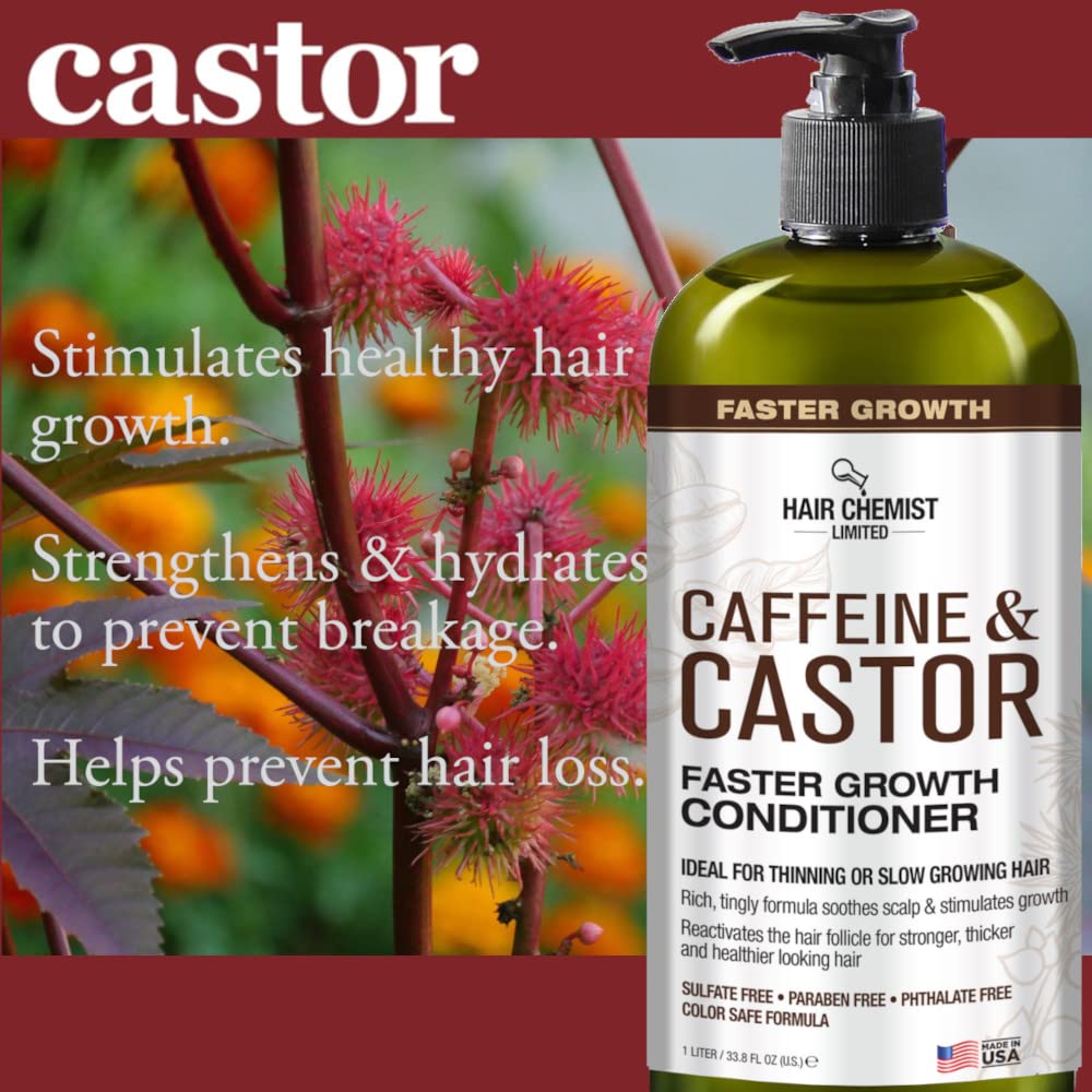 Hair Chemist Caffeine & Castor Faster Growth Conditioner 33.8 oz | Hydrating Hair Conditioner