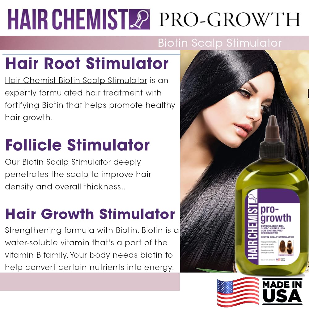 Hair Chemist Pro-Growth Scalp Stimulator with Biotin – Large 12 oz.