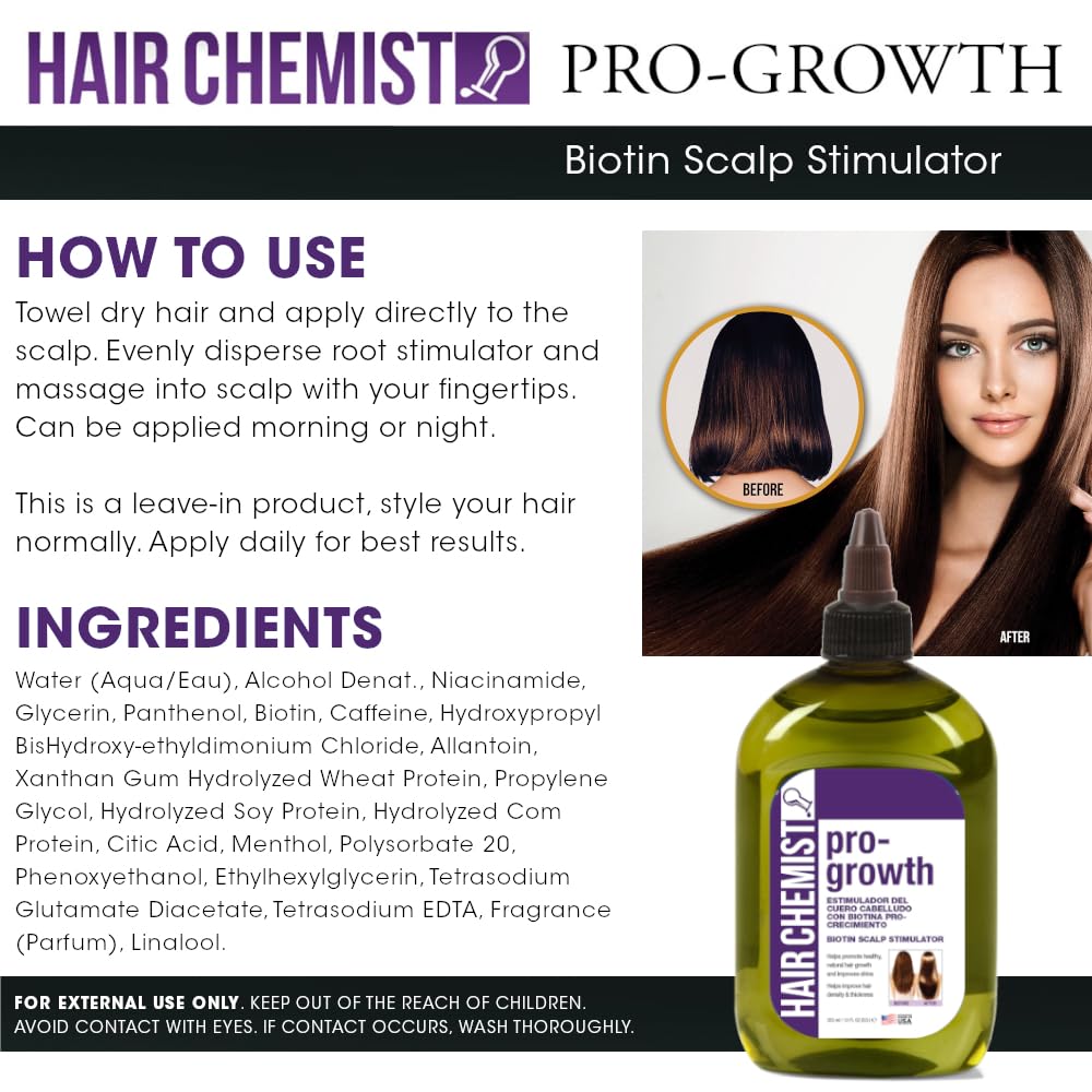 Hair Chemist Pro-Growth Scalp Stimulator with Biotin – Large 12 oz.