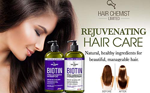 Hair Chemist Pro-Growth Shampoo & Conditioner Set with Biotin — 33.8 oz Each | Sulfate-Free & Color-Safe