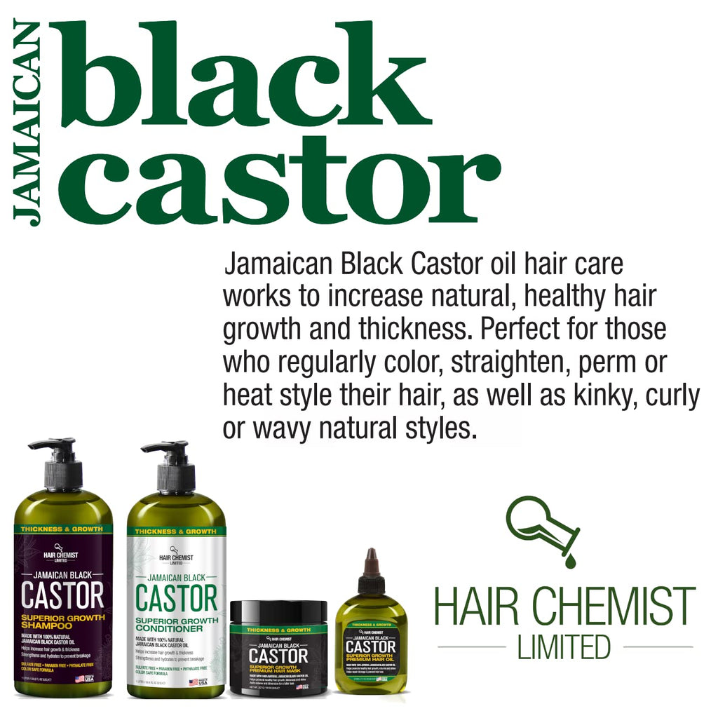 Hair Chemist Superior Growth Jamaican Black Castor Shampoo & Conditioner 33.8oz – 2-Piece Set