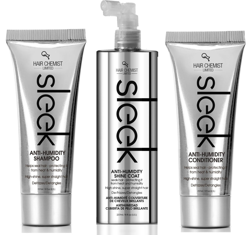 Hair Chemist Sleek Anti-Humidity 3-Piece Set: Shampoo, Conditioner & Shine Coat