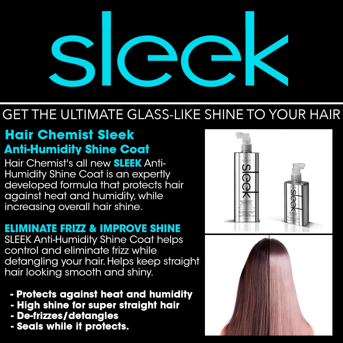 Hair Chemist Sleek Anti-Humidity 3-Piece Set: Shampoo, Conditioner & Shine Coat