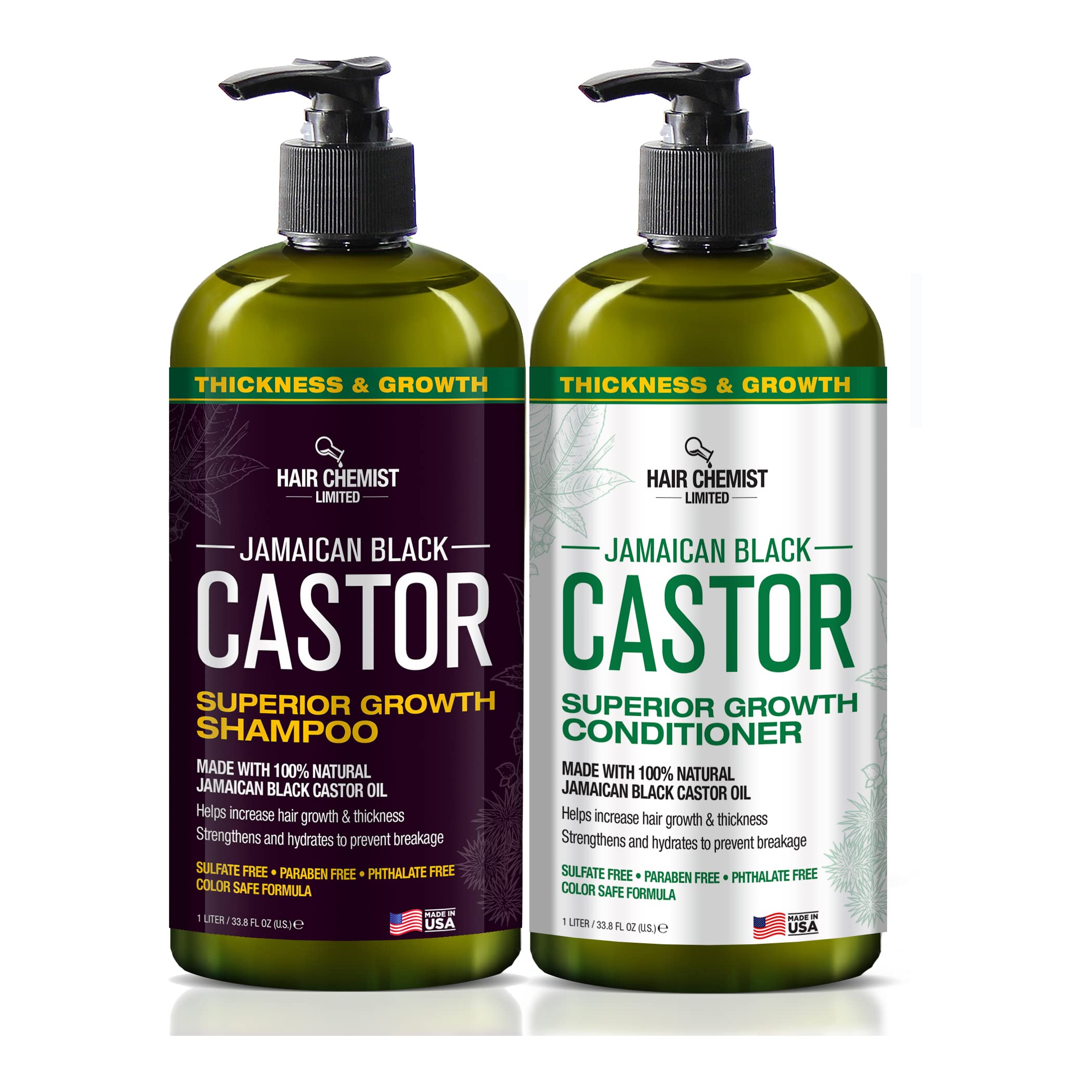 Hair Chemist Superior Growth Jamaican Black Castor Shampoo & Conditioner 33.8oz – 2-Piece Set