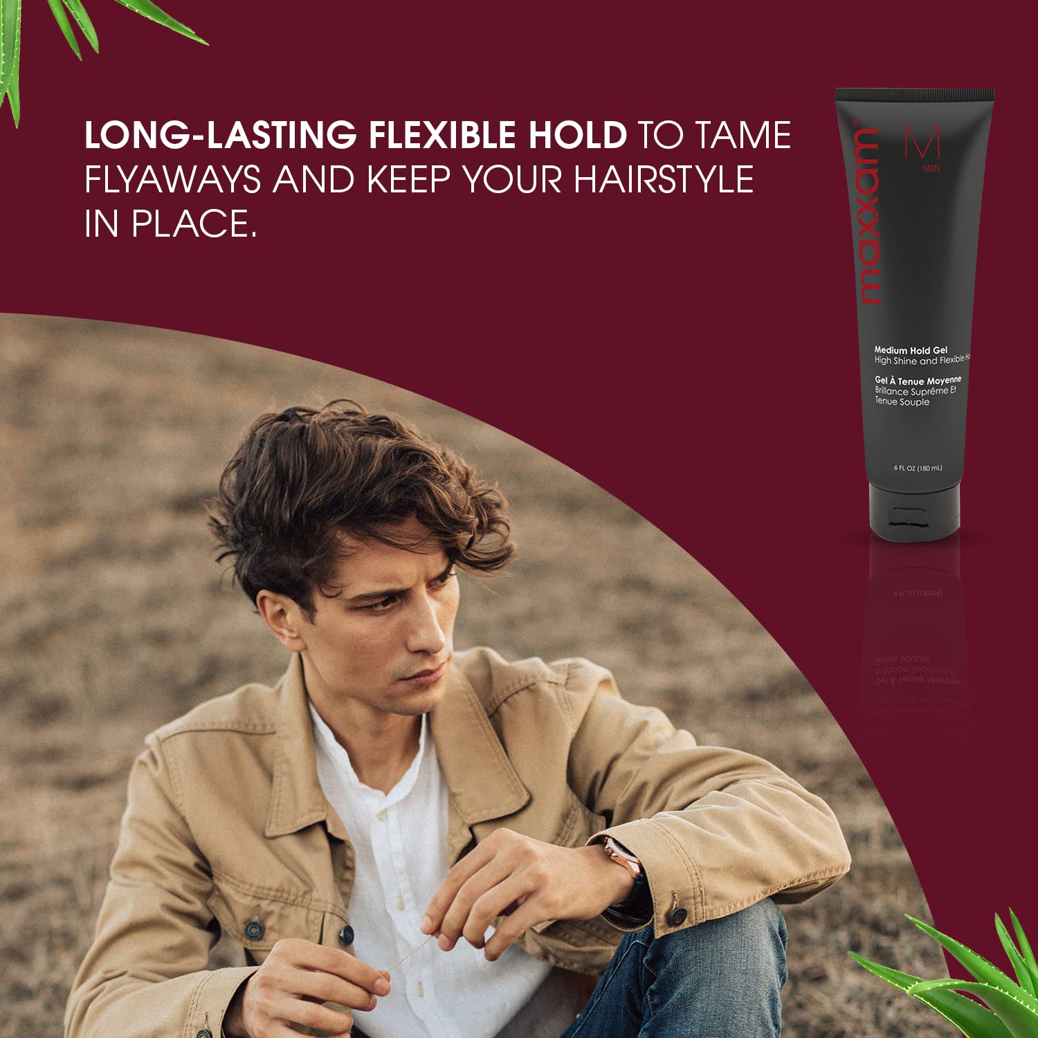 HAIR CLUB Maxxam Flexible Medium Hold Gel – All Day Non-Flaking Styling for Men 6 oz