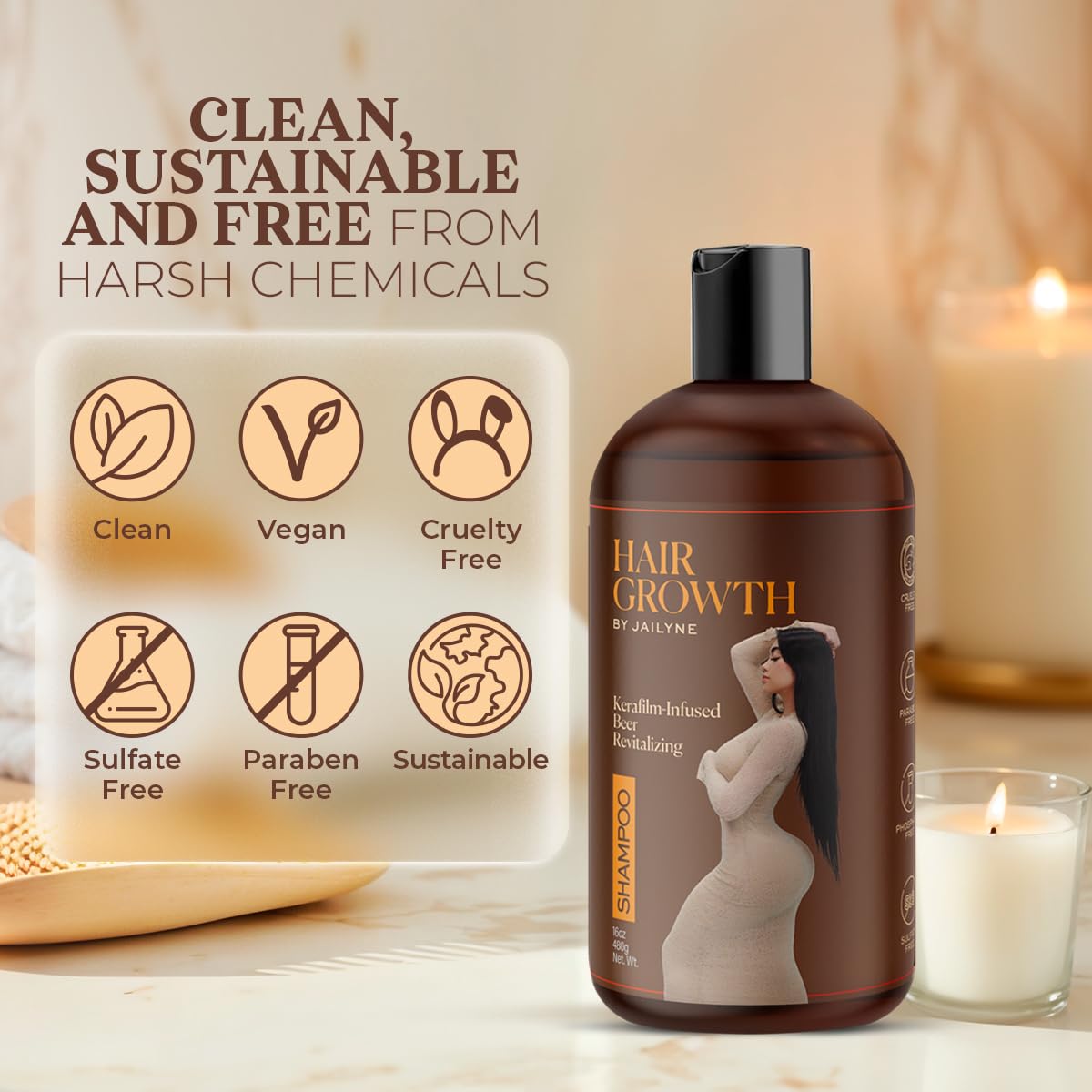 Hair Growth Shampoo by Jailyne Ojeda – Biotin & Keratin for Thicker, Fuller Hair | Made in USA