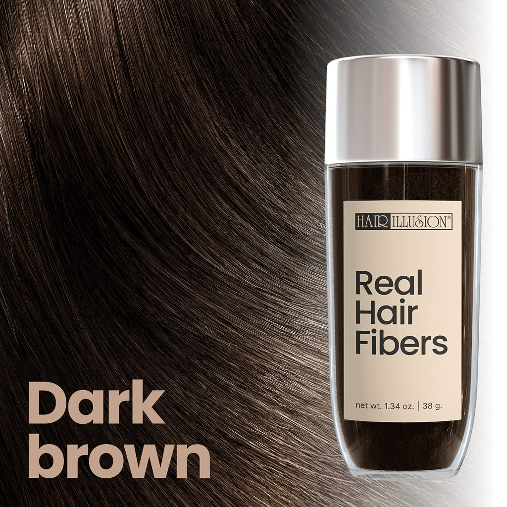 Hair Illusion Combo Kit – Hold Spray, 38g Hair Fibers, Applicator & Hairline Optimizer (Brown)