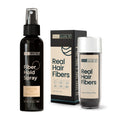 Hair Illusion Brown Real Hair Fibers & Fiber Holding Spray Bundle – 100% Real Hair, Natural Coverage (38 g)