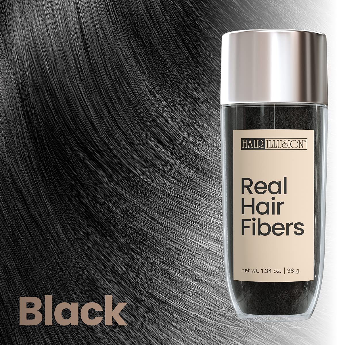 Hair Illusion Combo Kit – Hold Spray, 38g Fiber Bottle & Hairline Optimizer (Black)