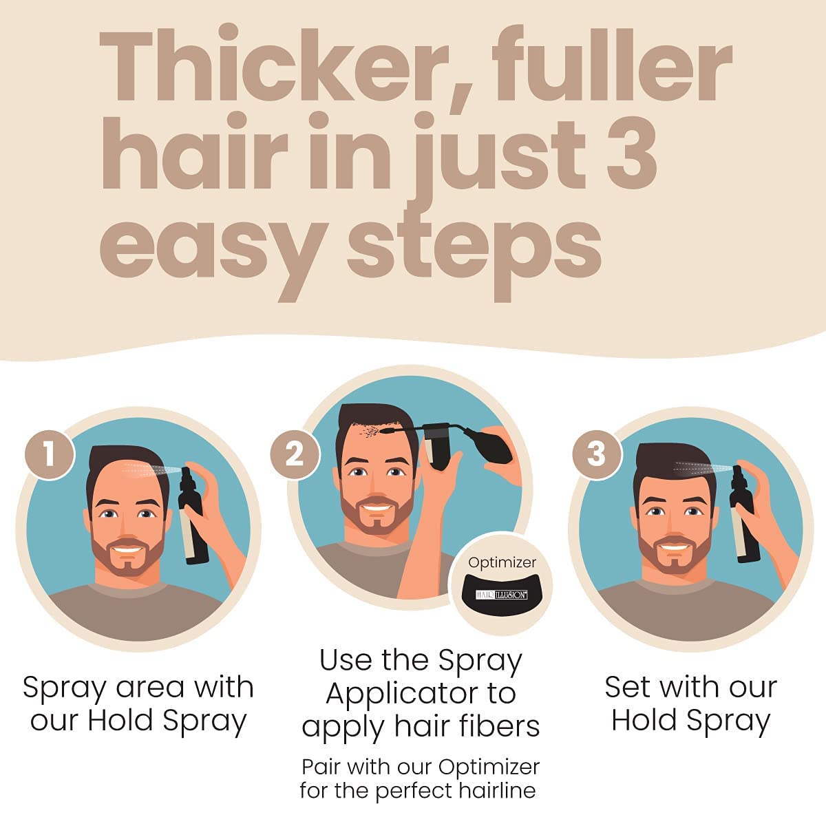 Hair Illusion Black Real Hair Fibers – 2-Pack (38g Each) for Thinning Hair – Natural, Non-Synthetic Coverage
