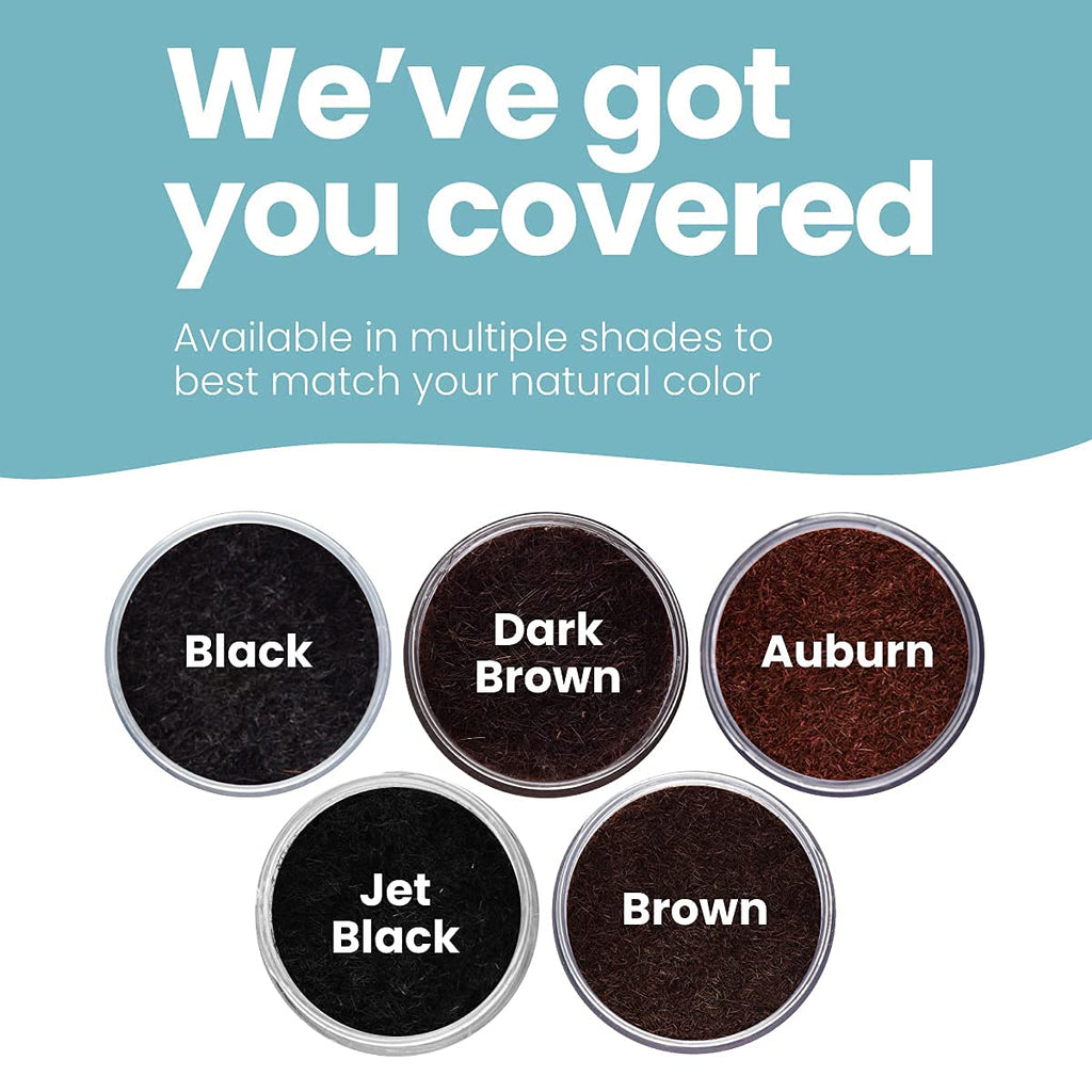 Hair Illusion Black Real Hair Fibers – 2-Pack (38g Each) for Thinning Hair – Natural, Non-Synthetic Coverage