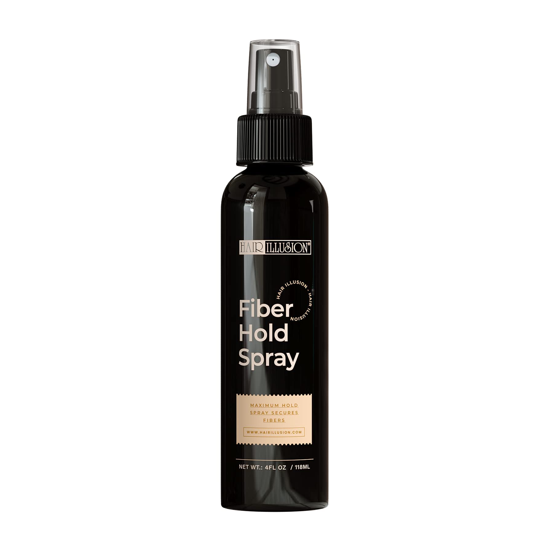 Hair Illusion Brown Real Hair Fibers & Fiber Holding Spray Bundle – 100% Real Hair, Natural Coverage (38 g)