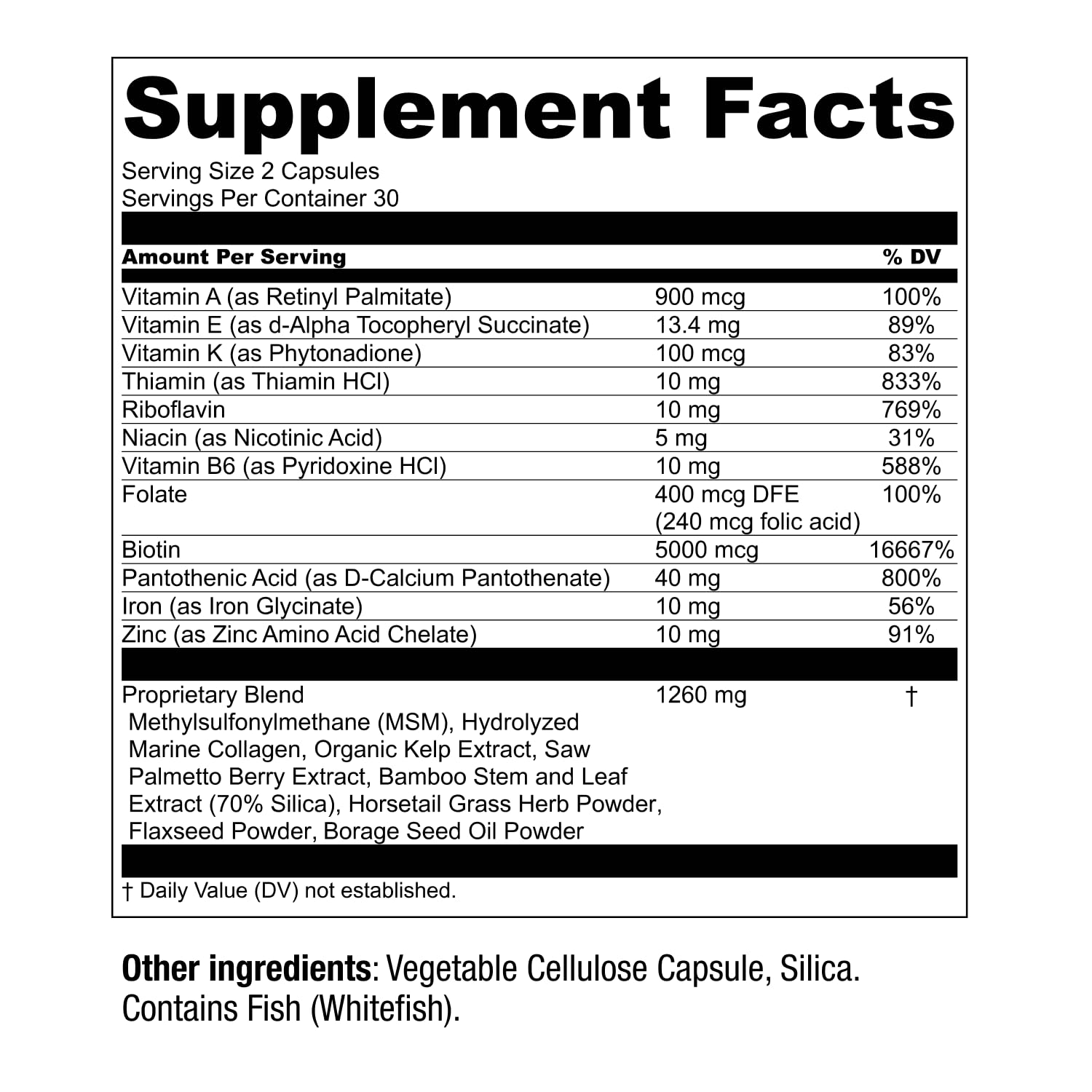 Hair La Vie Live Conscious Revitalizing Blend Hair Vitamins – 2-Pack with Biotin, Collagen & Saw Palmetto