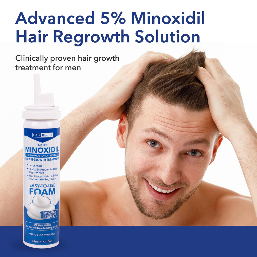 Hair Regen Minoxidil Foam 5% for Men – 6 Pack (6 Months)
