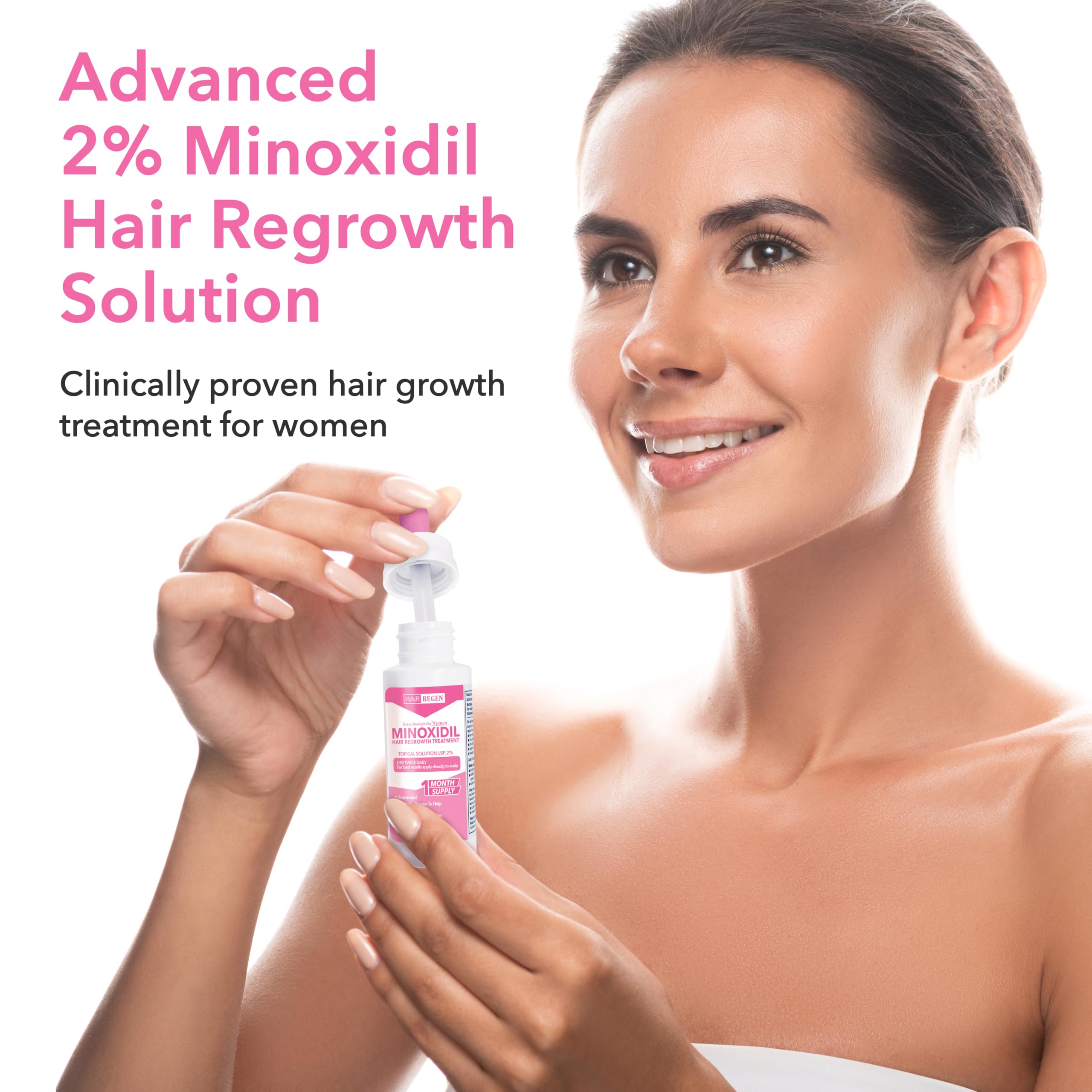 Hair Regen 2% Minoxidil for Women – Extra Strength Topical Solution (6 Pack)