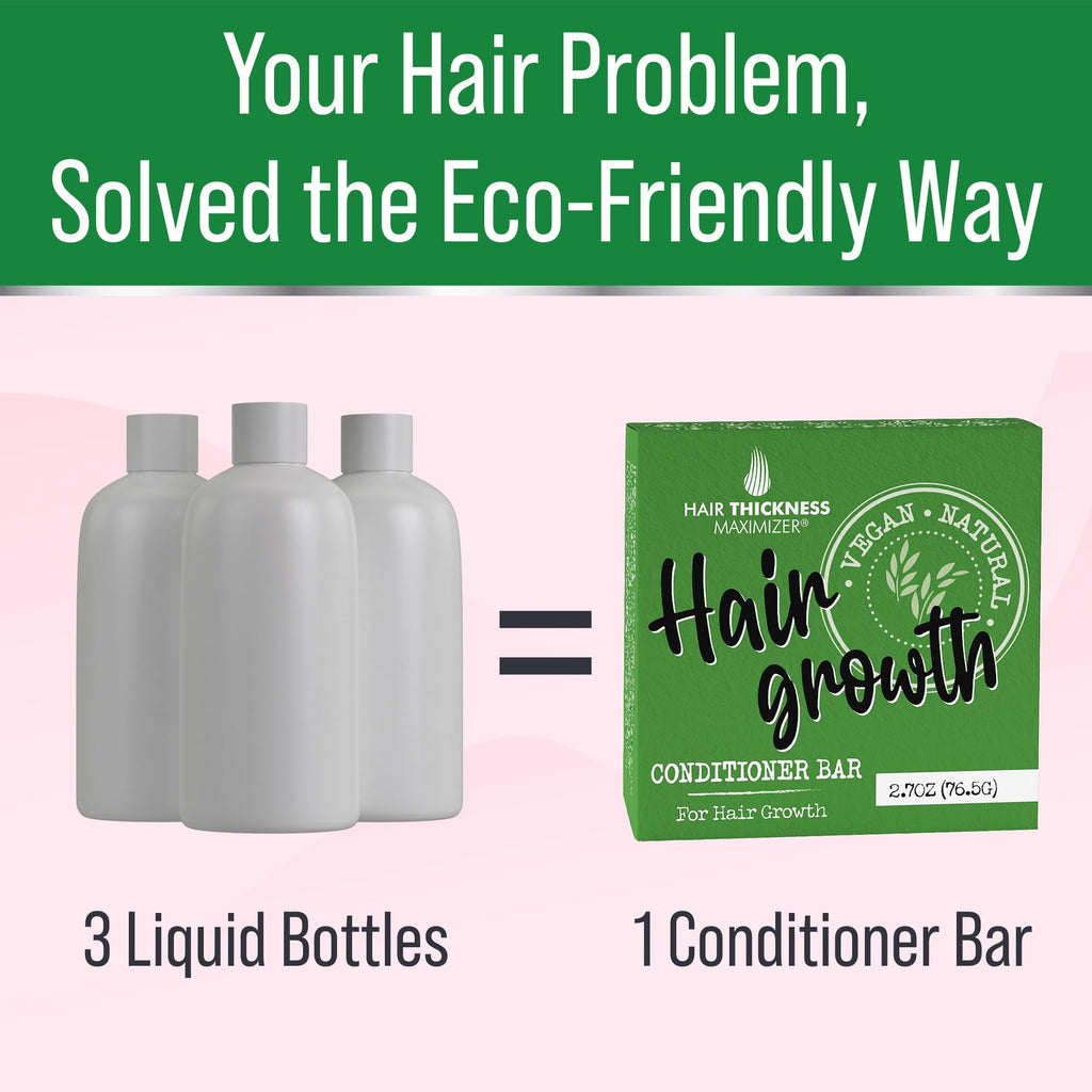 Hair Thickness Maximizer Conditioner Bar for Hair Growth – Eco-Friendly, Vegan, Color Safe, USA Made