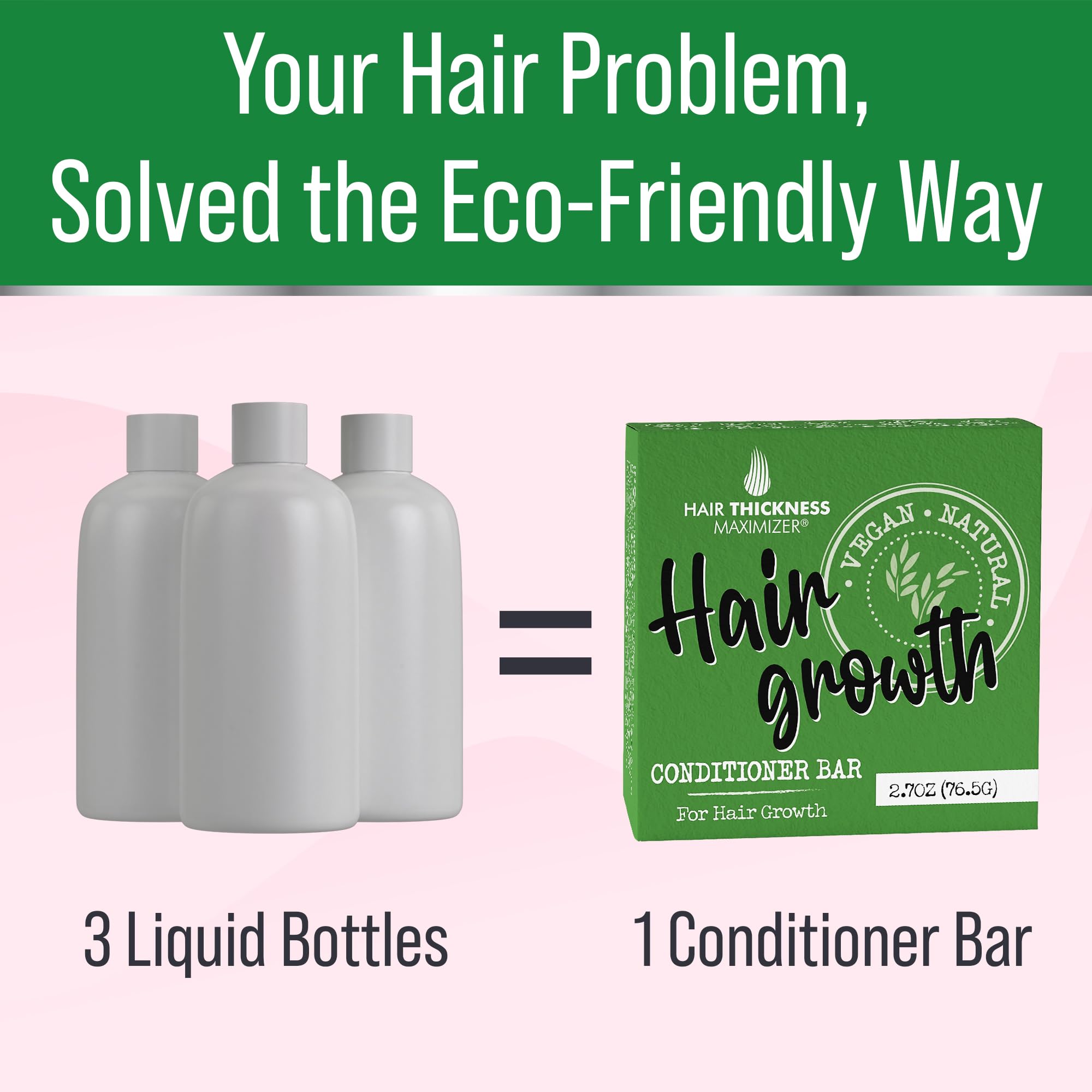 Hair Thickness Maximizer Conditioner Bar for Hair Growth – Eco-Friendly, Vegan, Color Safe, USA Made