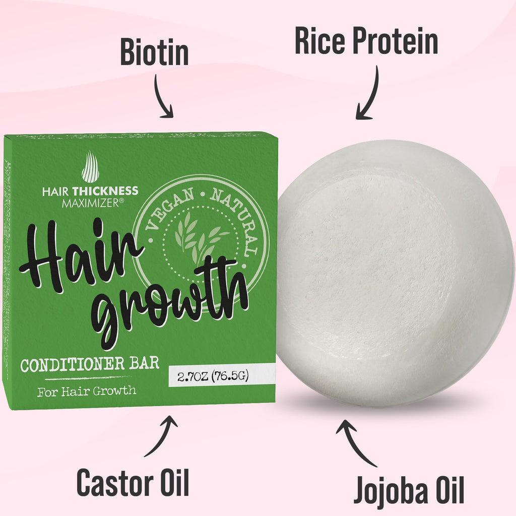 Hair Thickness Maximizer Conditioner Bar for Hair Growth – Eco-Friendly, Vegan, Color Safe, USA Made