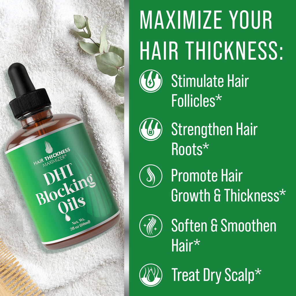 DHT Blocker Serum for Women & Men – Vegan Thickening, Moisturizing, Strengthening | Hair Thickness Maximizer