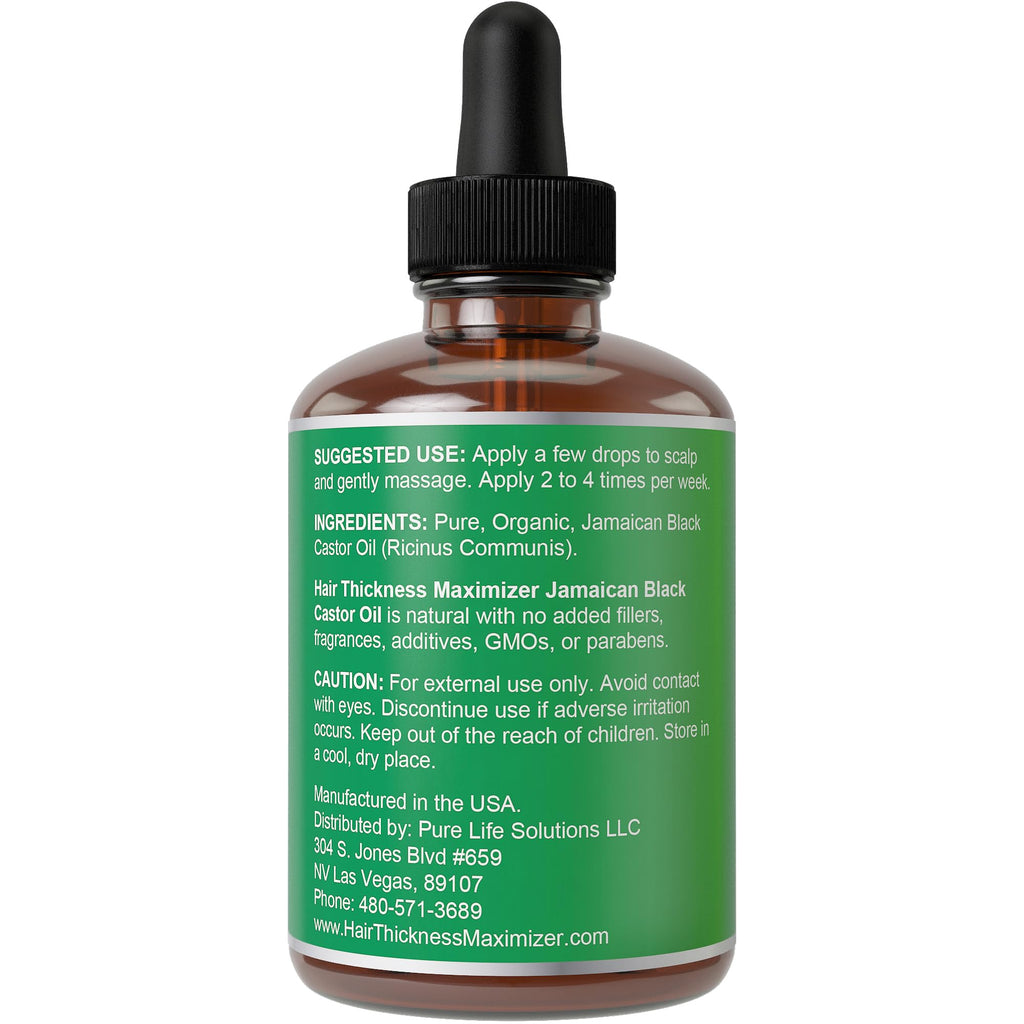 Hair Thickness Maximizer Jamaican Black Castor Oil for Hair Growth – Vegan & Unscented 2oz Serum (Pack of 2)