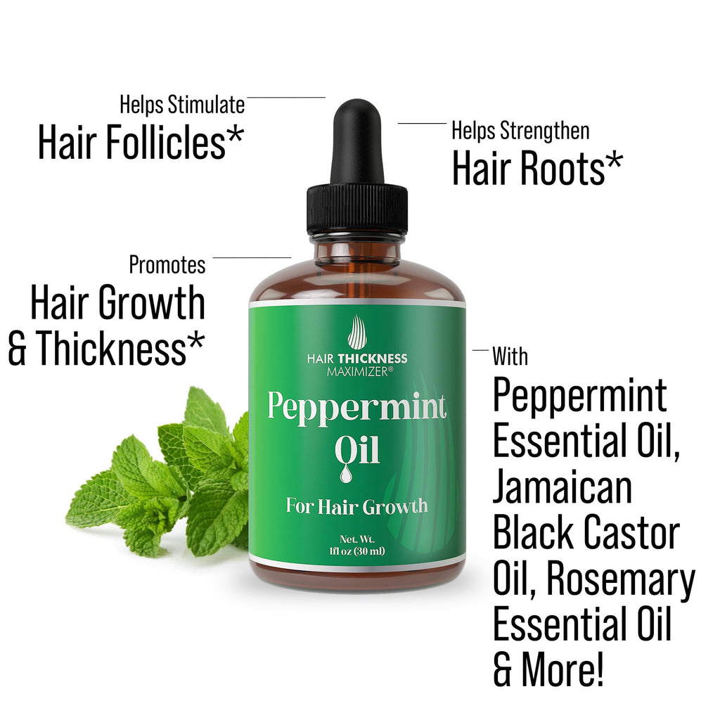Peppermint Hair Growth Oil 1oz - Hair Thickness Maximizer