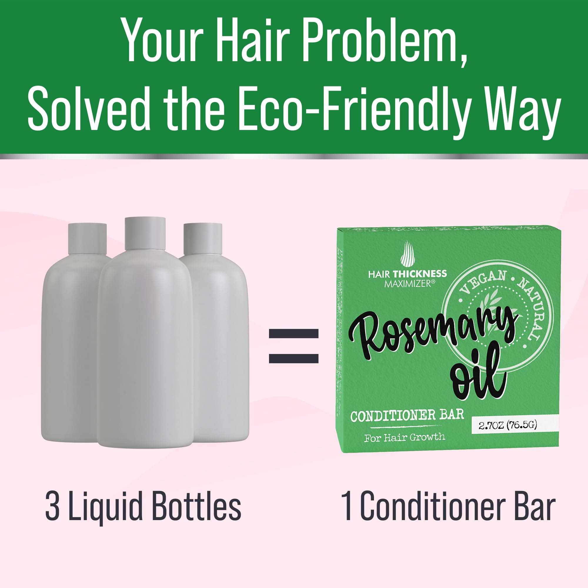 Hair Thickness Maximizer Rosemary Oil Conditioner Bar – Eco-Friendly, Vegan, Plastic-Free