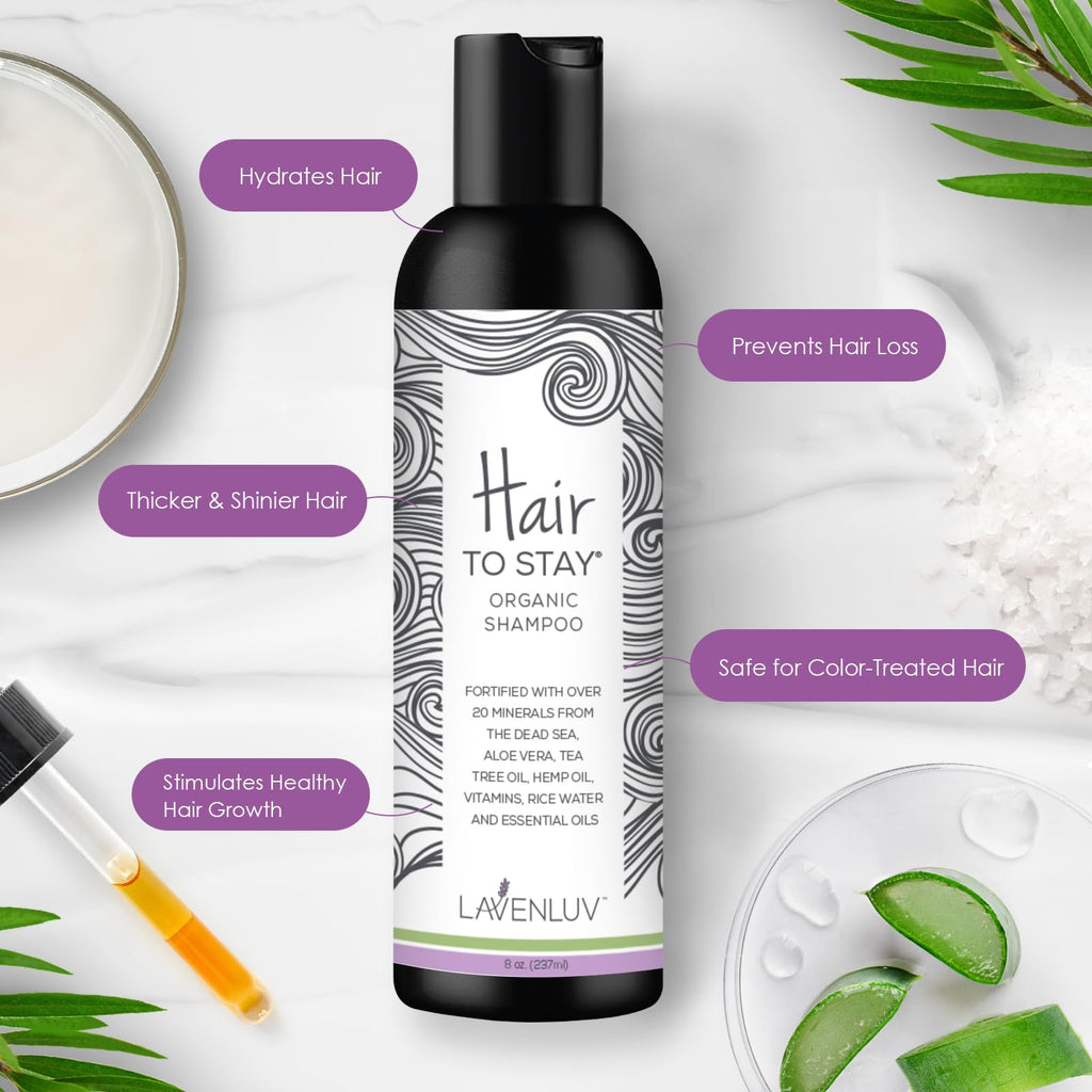 Hair to Stay Hair Growth Shampoo 16oz – Thinning Hair, Keratin & Rice Water, SLS-Free
