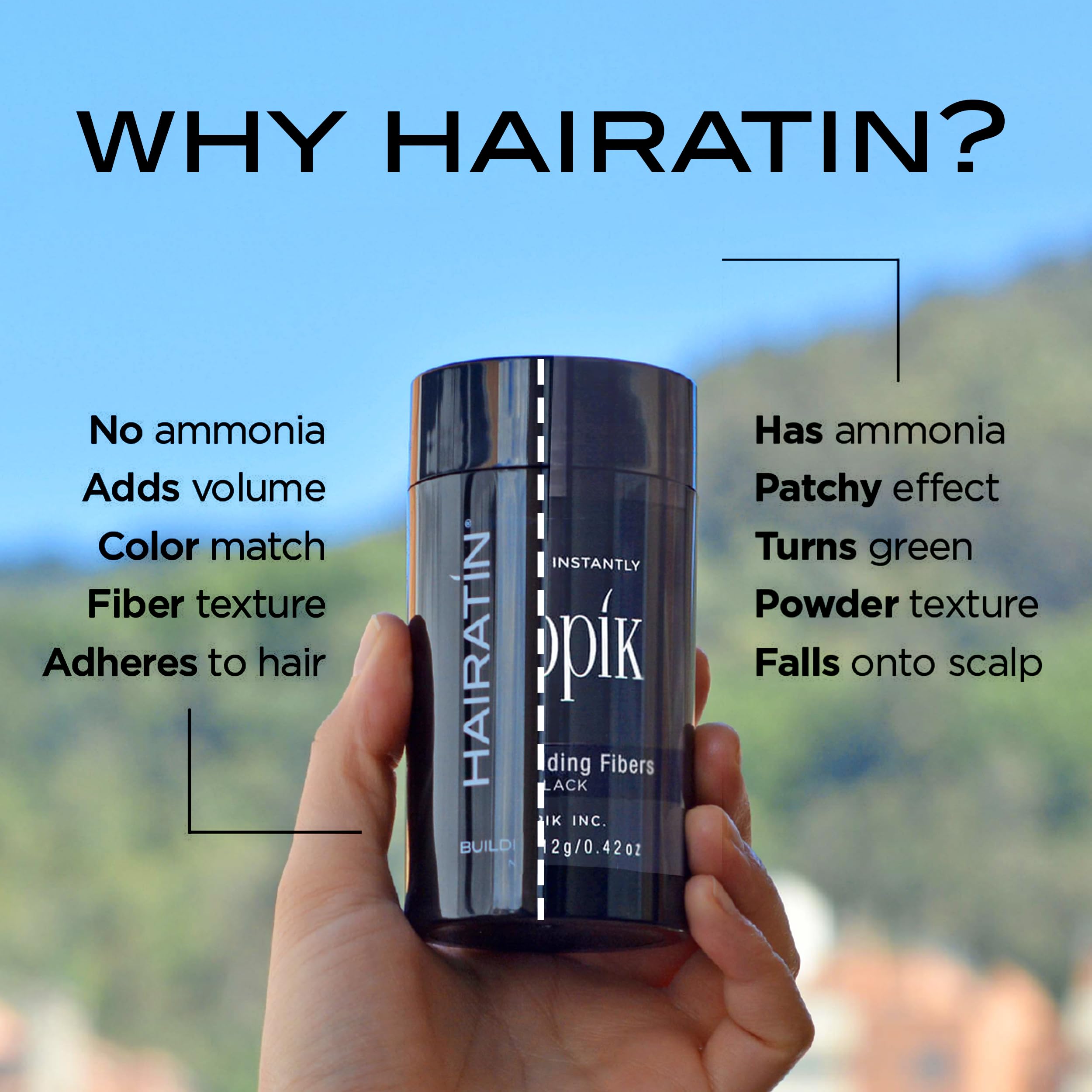 HAIRATIN by RE-EVOLUTION: Building Fibers for Thinning Hair – Instantly Conceal Hair Loss in 10 Seconds