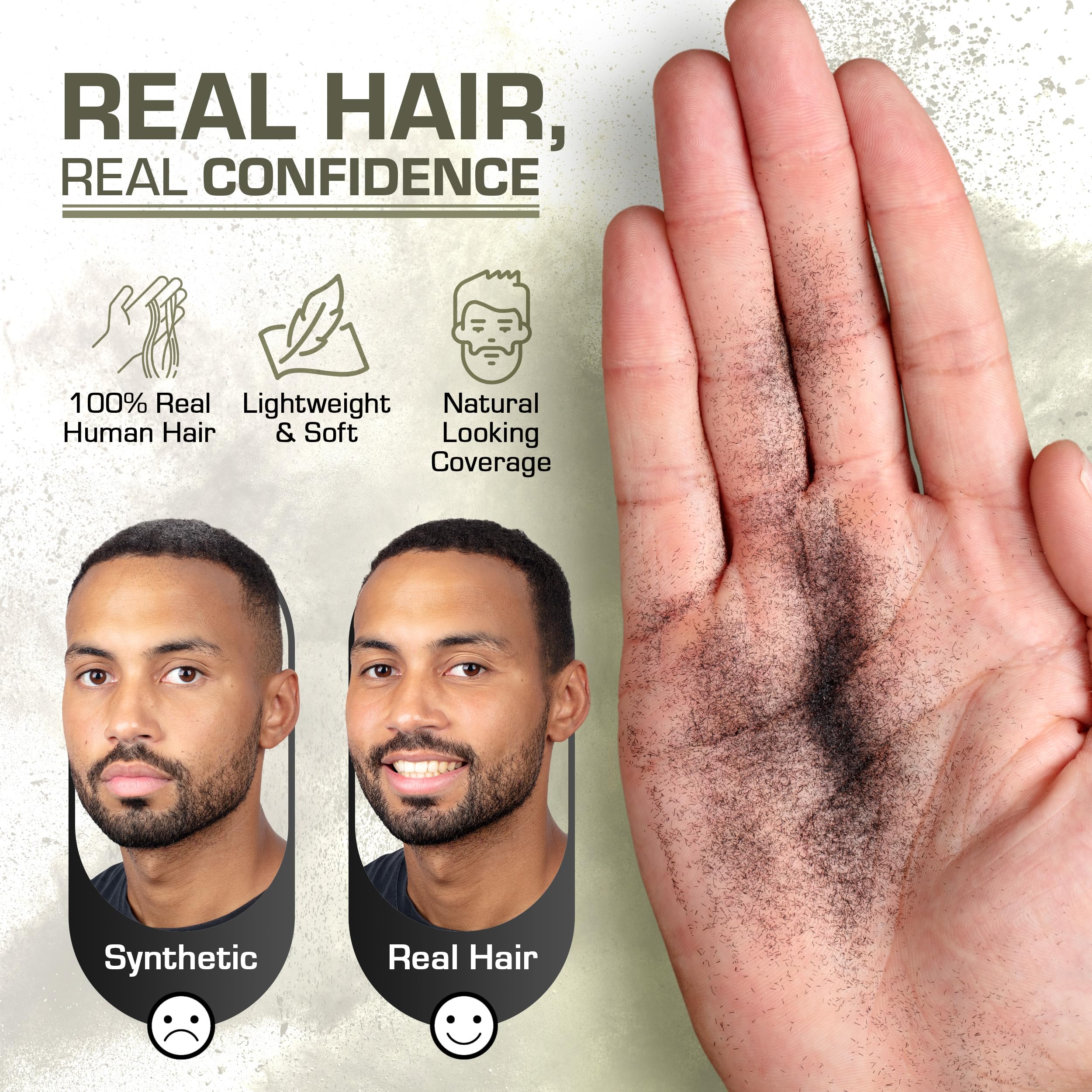 HAIRFUSION Hair Fibers for Thinning Hair - Real Human Hair, Auburn (0.42 oz) - Root Touch Up & Volumizer
