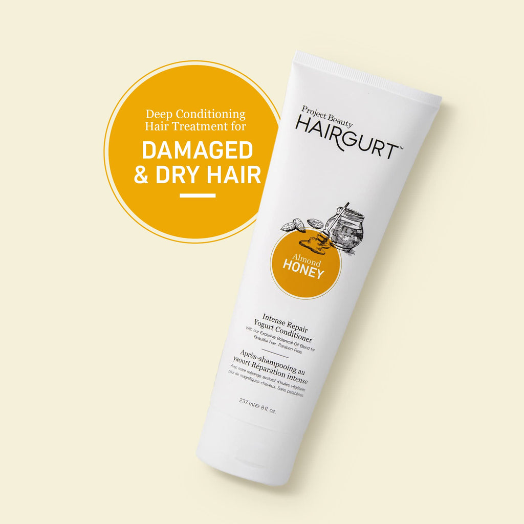 Hairgurt Intense Repair Almond-Honey Conditioner Set — Shampoo, Conditioner & Hair Mask for Dry, Damaged, Frizzy Hair (8 fl oz)