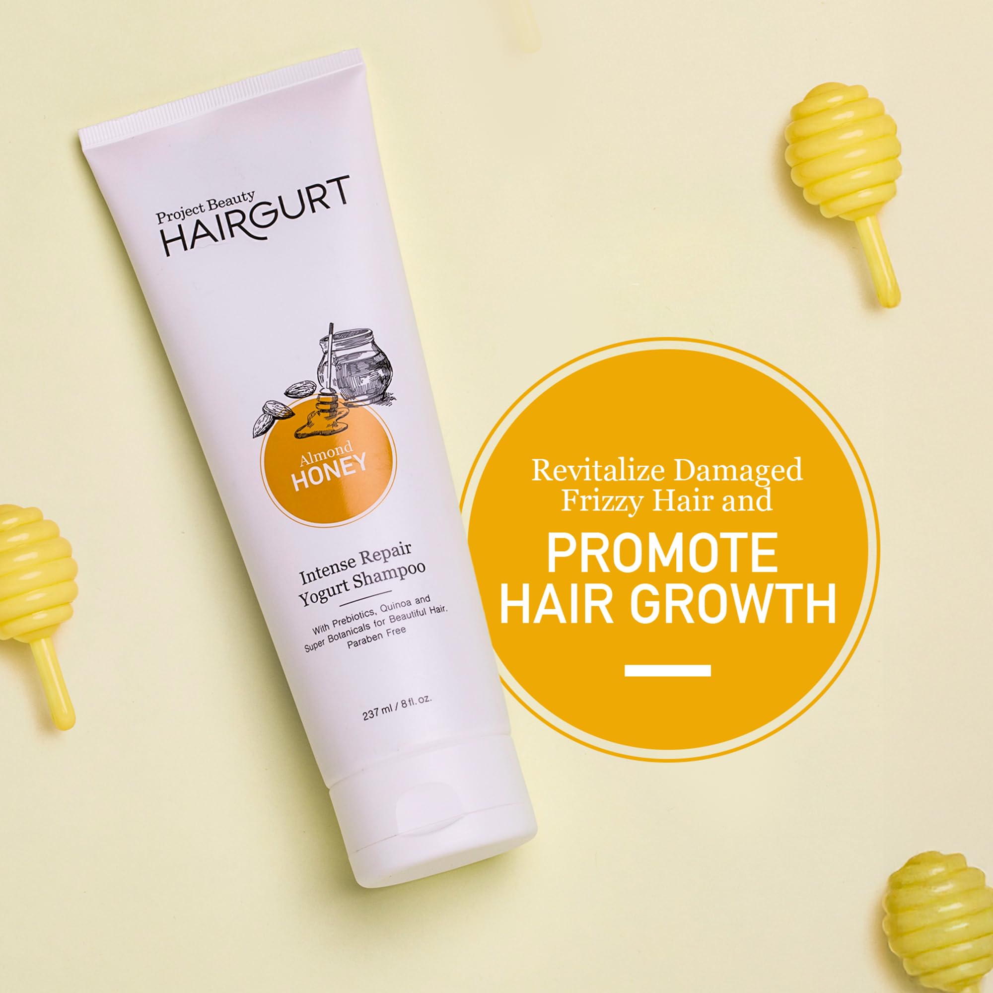 Hairgurt Almond & Honey Shampoo + Conditioner Set – Sulfate-Free Repair for Dry, Damaged Hair (8 oz)
