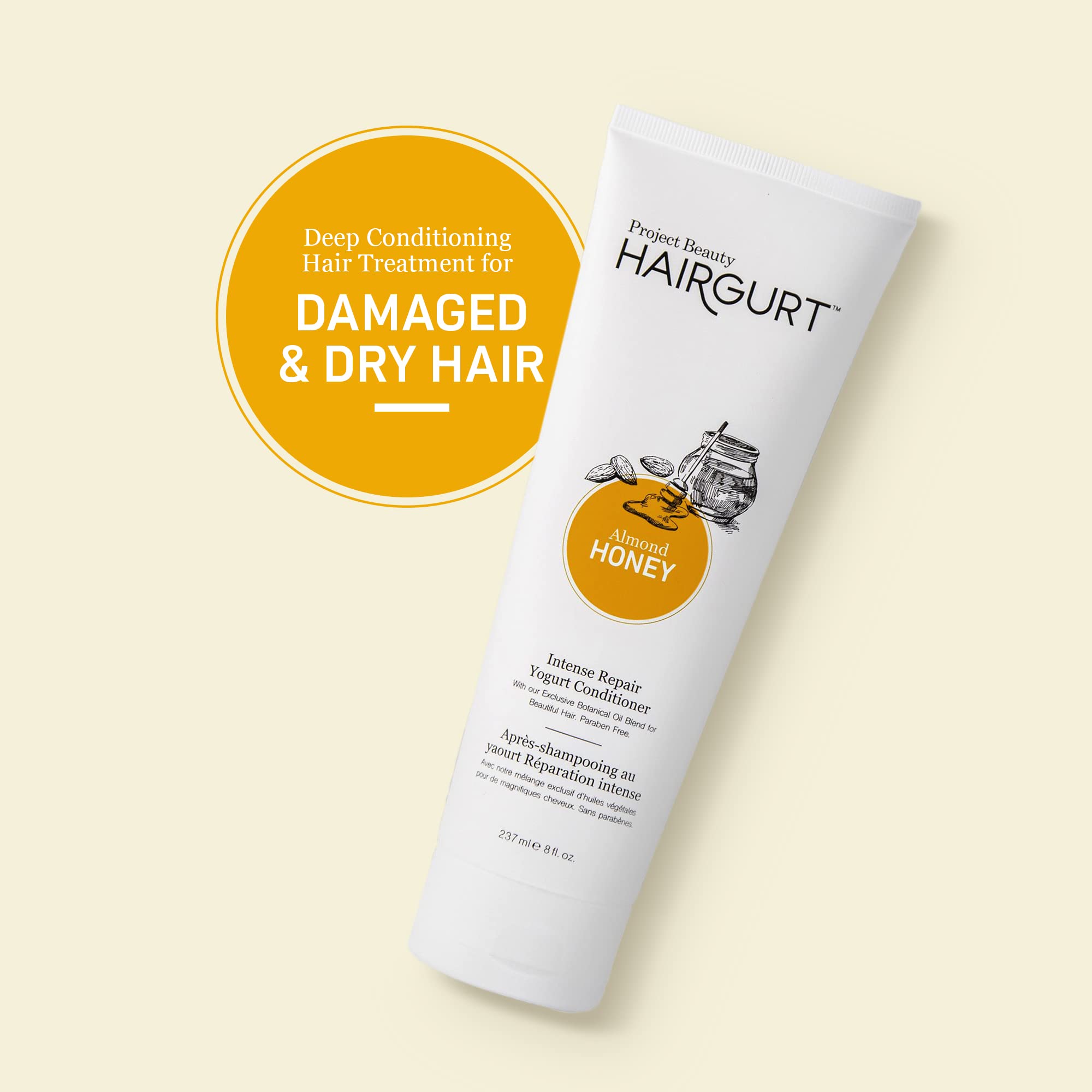 Hairgurt Almond & Honey Shampoo + Conditioner Set – Sulfate-Free Repair for Dry, Damaged Hair (8 oz)