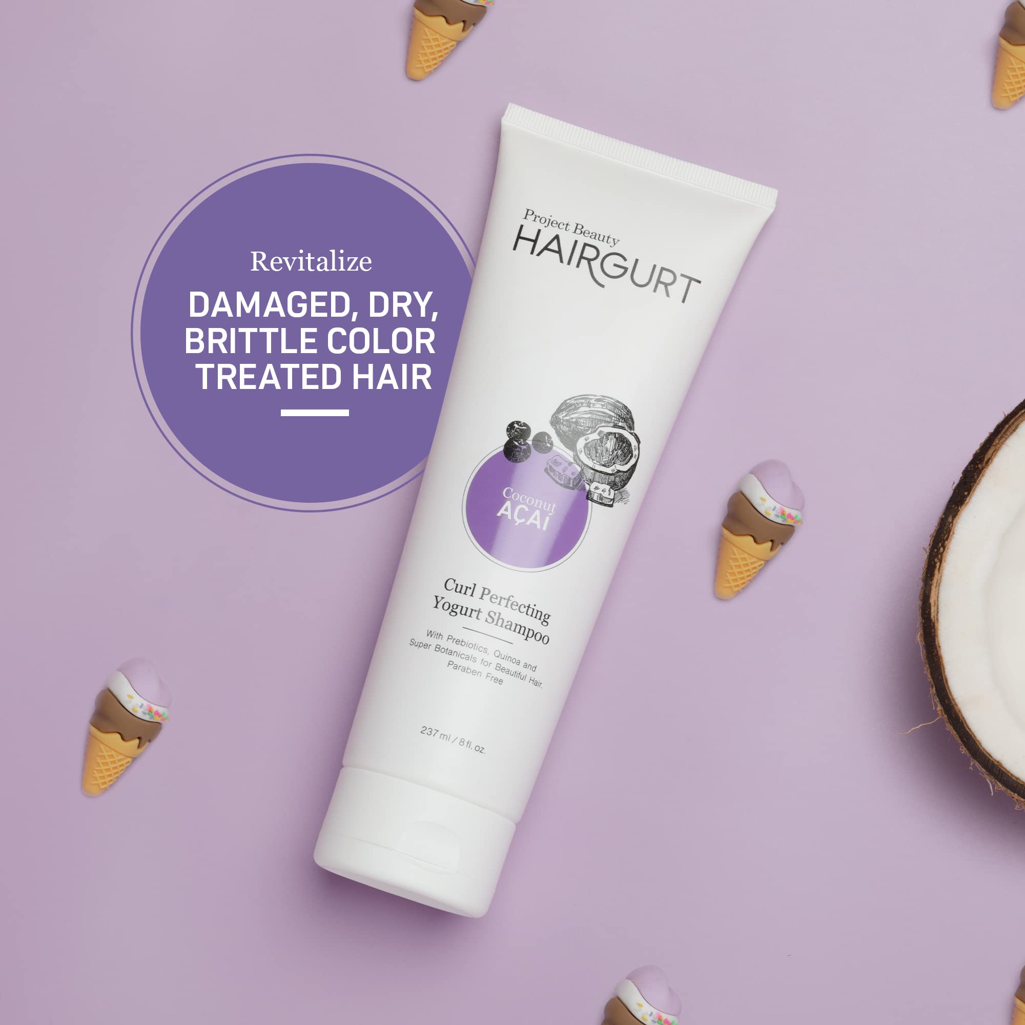 Hairgurt Coconut Acai Curl Perfecting Hair Set — Shampoo, Conditioner & Mask (Sulfate-Free)