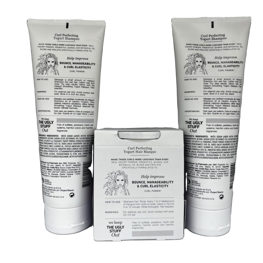 Hairgurt Coconut Acai Curl Perfecting Hair Set — Shampoo, Conditioner & Mask (Sulfate-Free)