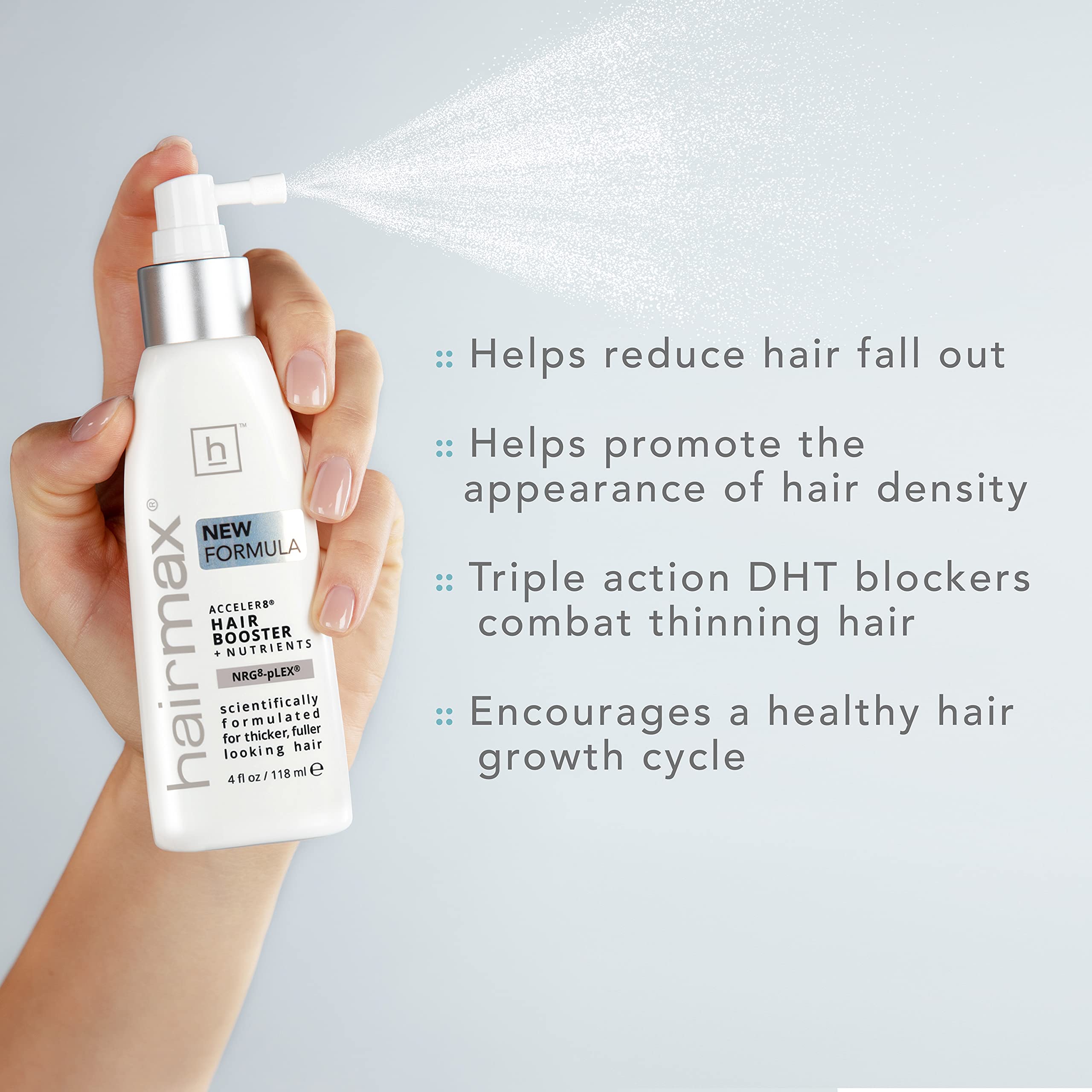 Hairmax Acceler8 Hair Booster + Nutrients – Topical Scalp Care for Thinning Hair